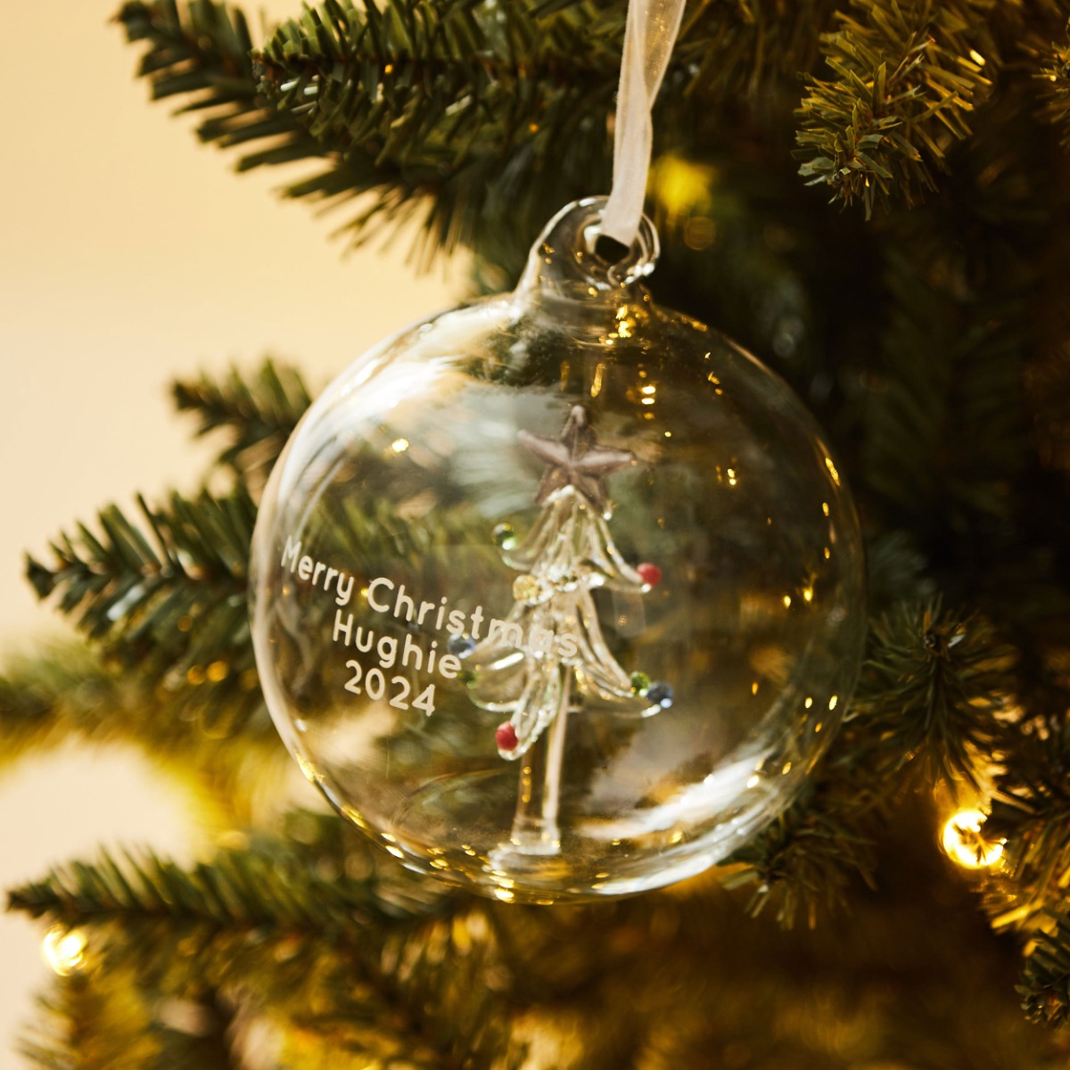 Personalised Glass Christmas Tree Bauble