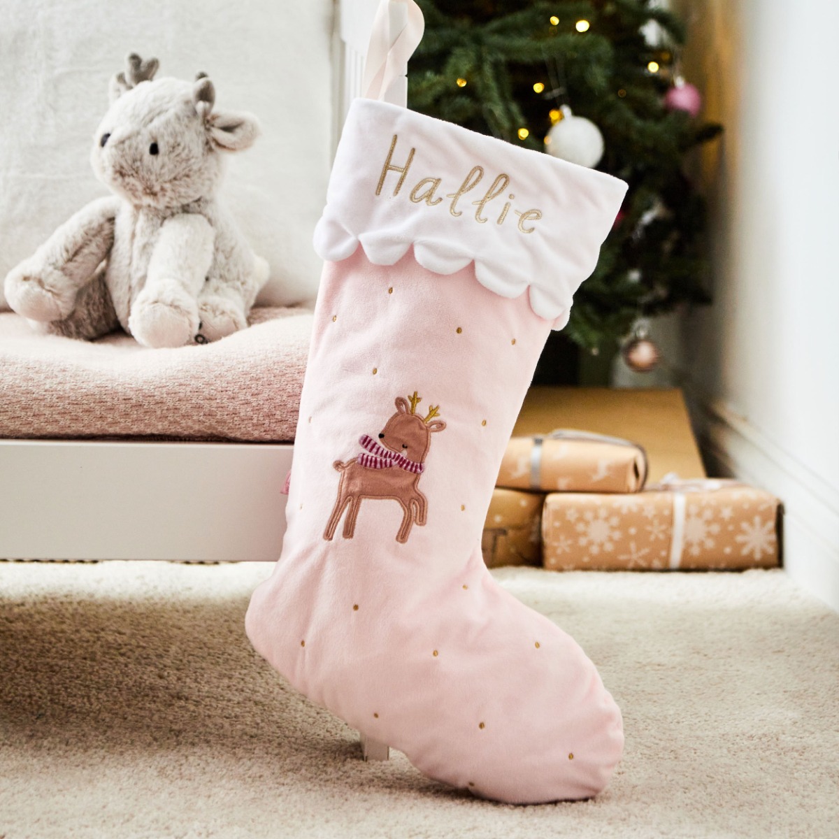 Personalised Christmas Reindeer Stocking