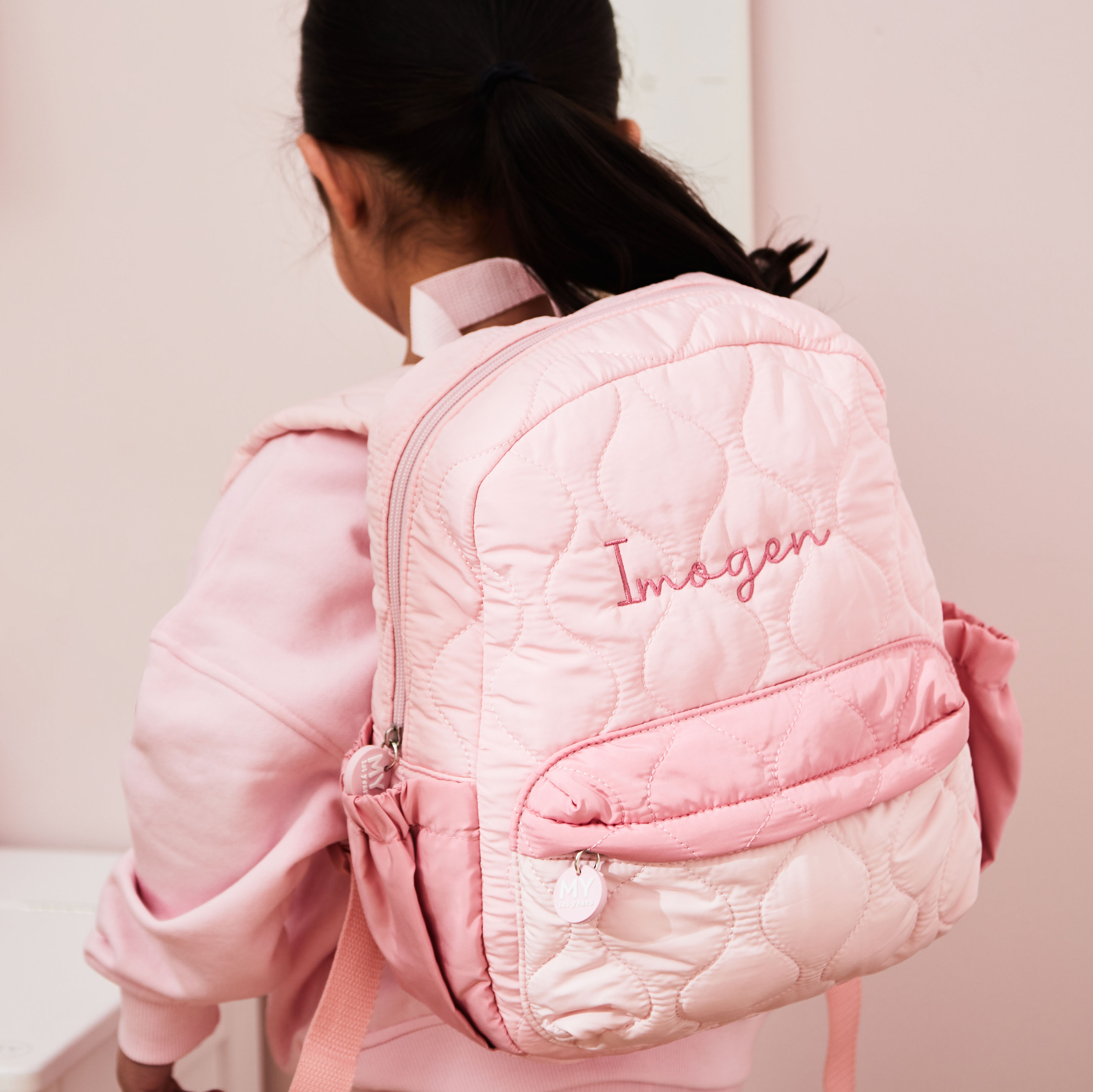 Personalised Quilted Medium Backpack