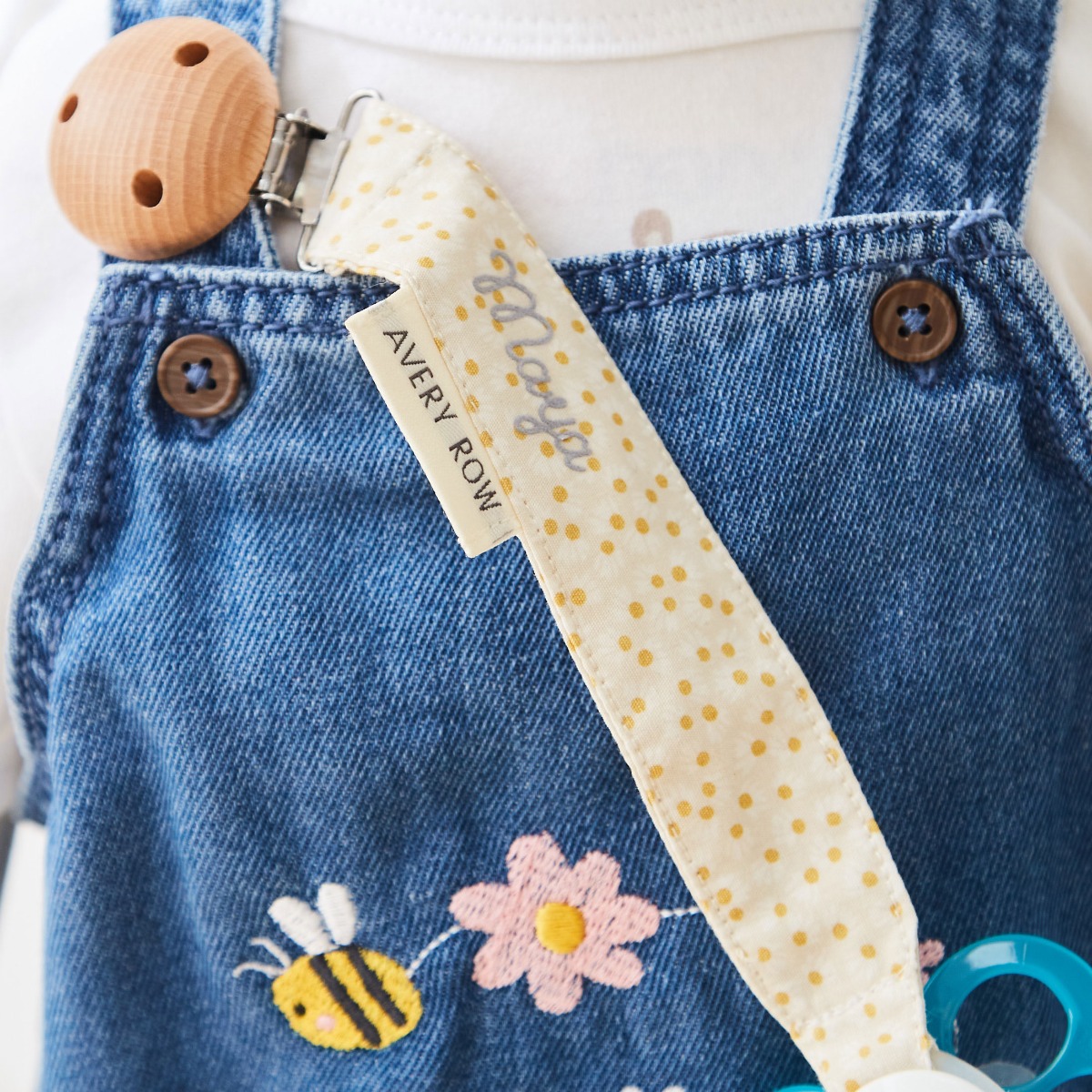 Personalised Daisy Print Avery Row Dummy Holder