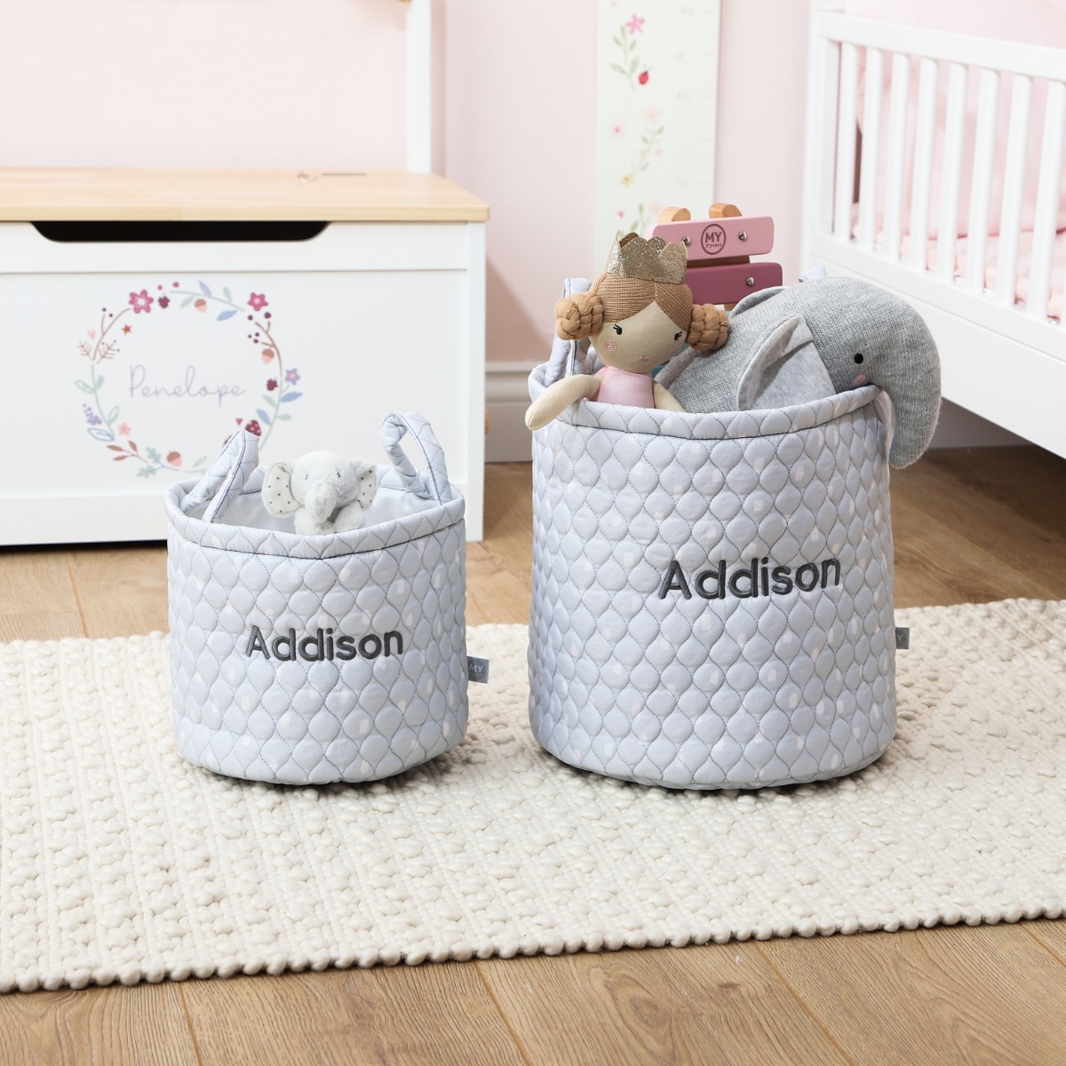 Personalised Polka Dot Storage Bag Set