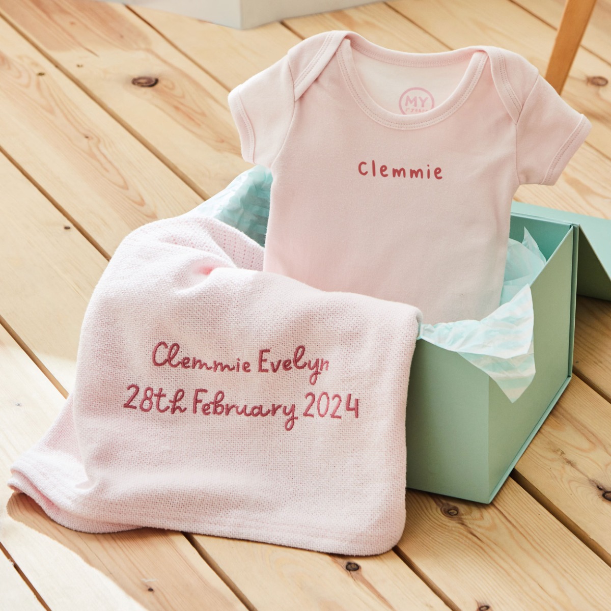 Personalised New Baby Blanket Gift Set