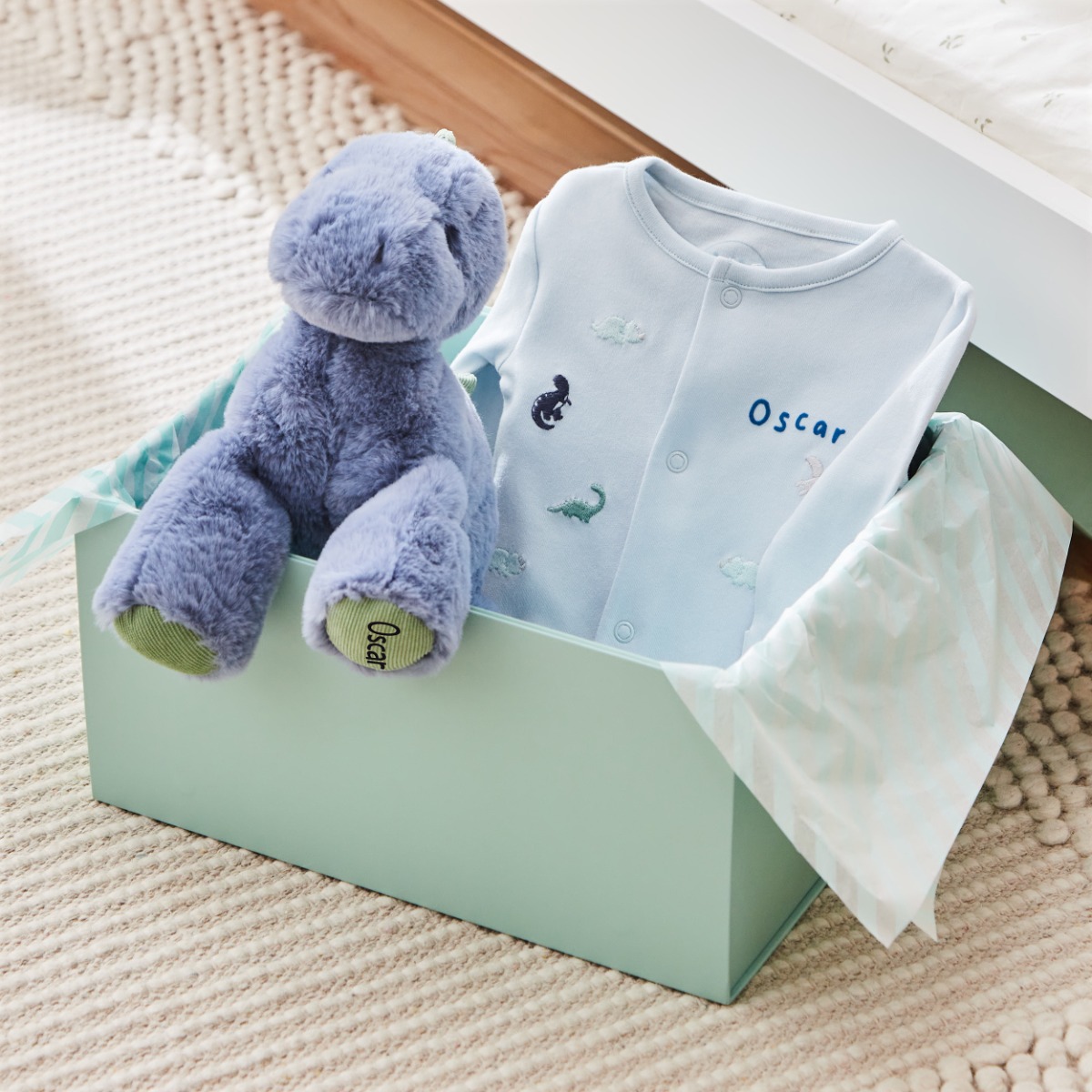 Personalised Snuggle Cuddle Dinosaur Gift Set