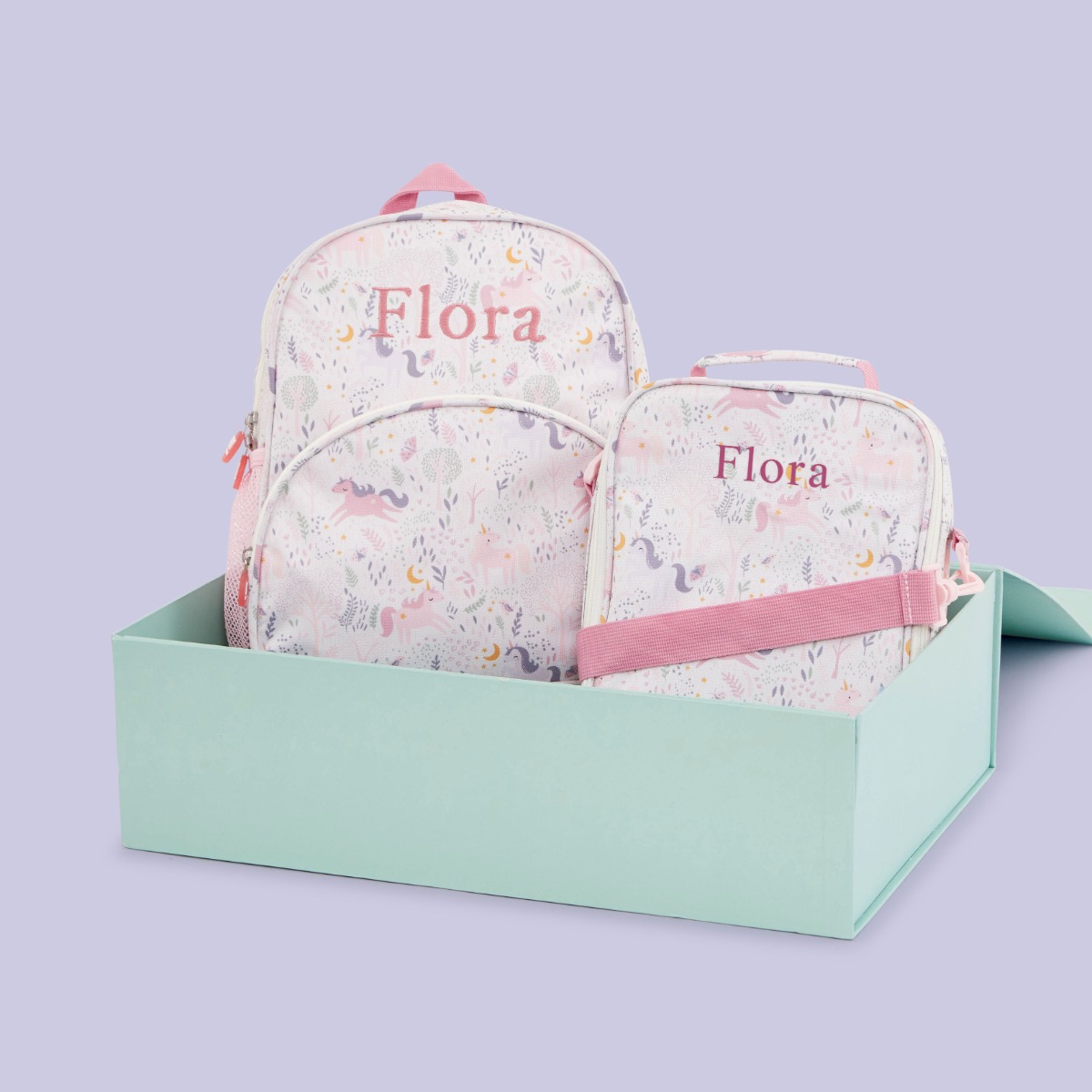 Personalised Magical Unicorn Medium Backpack and Lunchbox