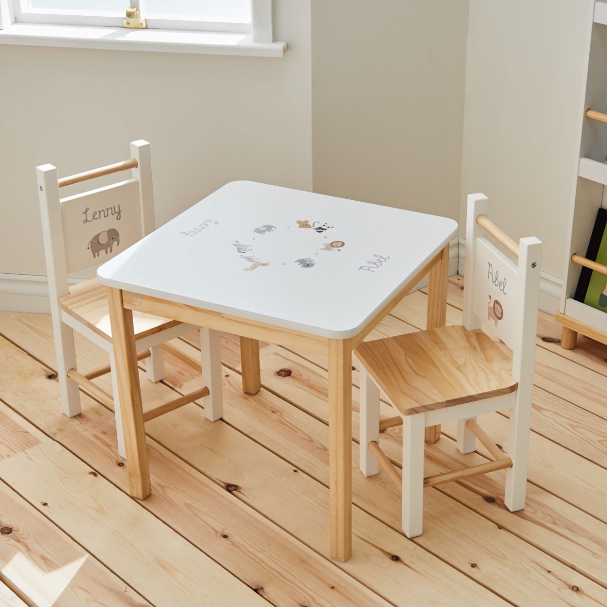 Personalised Born To Be Loved Safari Table and Chairs Set