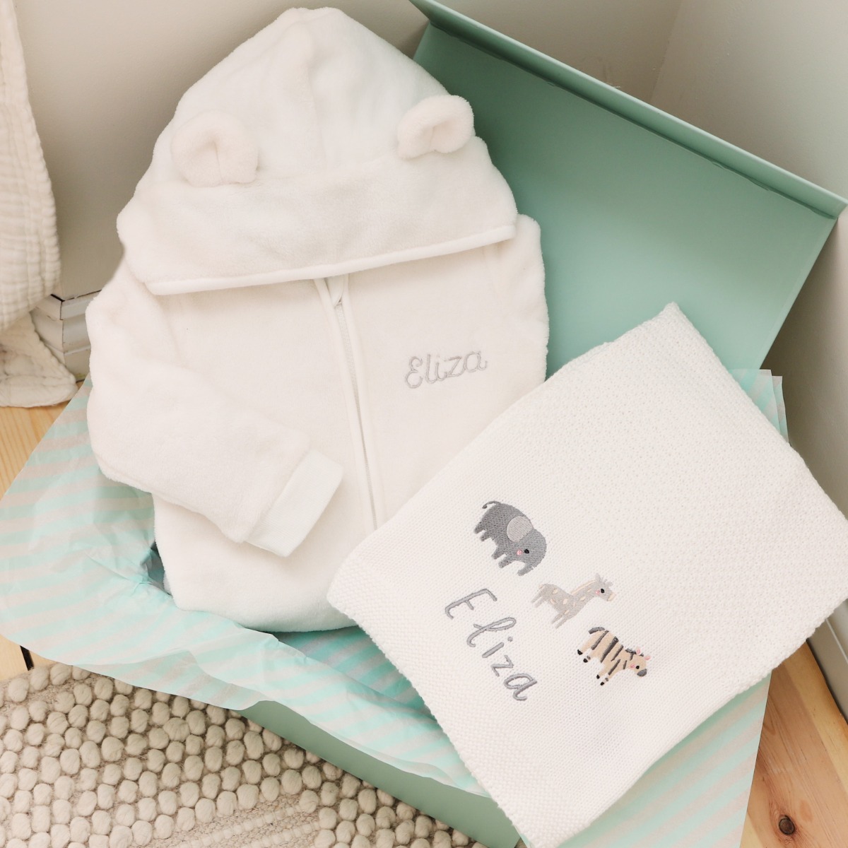 Personalised Ivory Cosy Travel Set