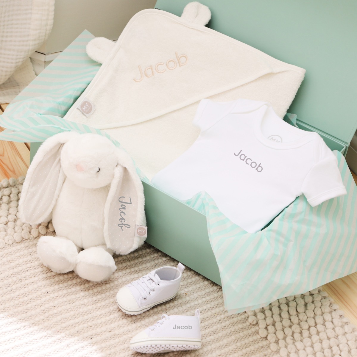 Personalised Ivory New Baby Bundle