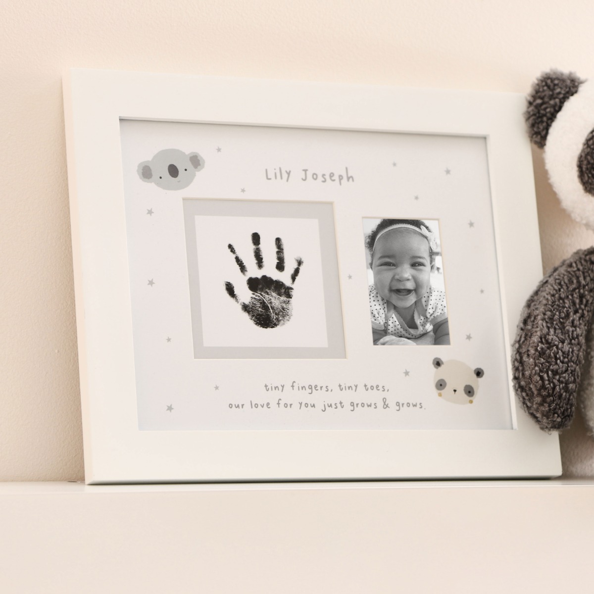 Personalised Panda Koala Handprint Photo Frame