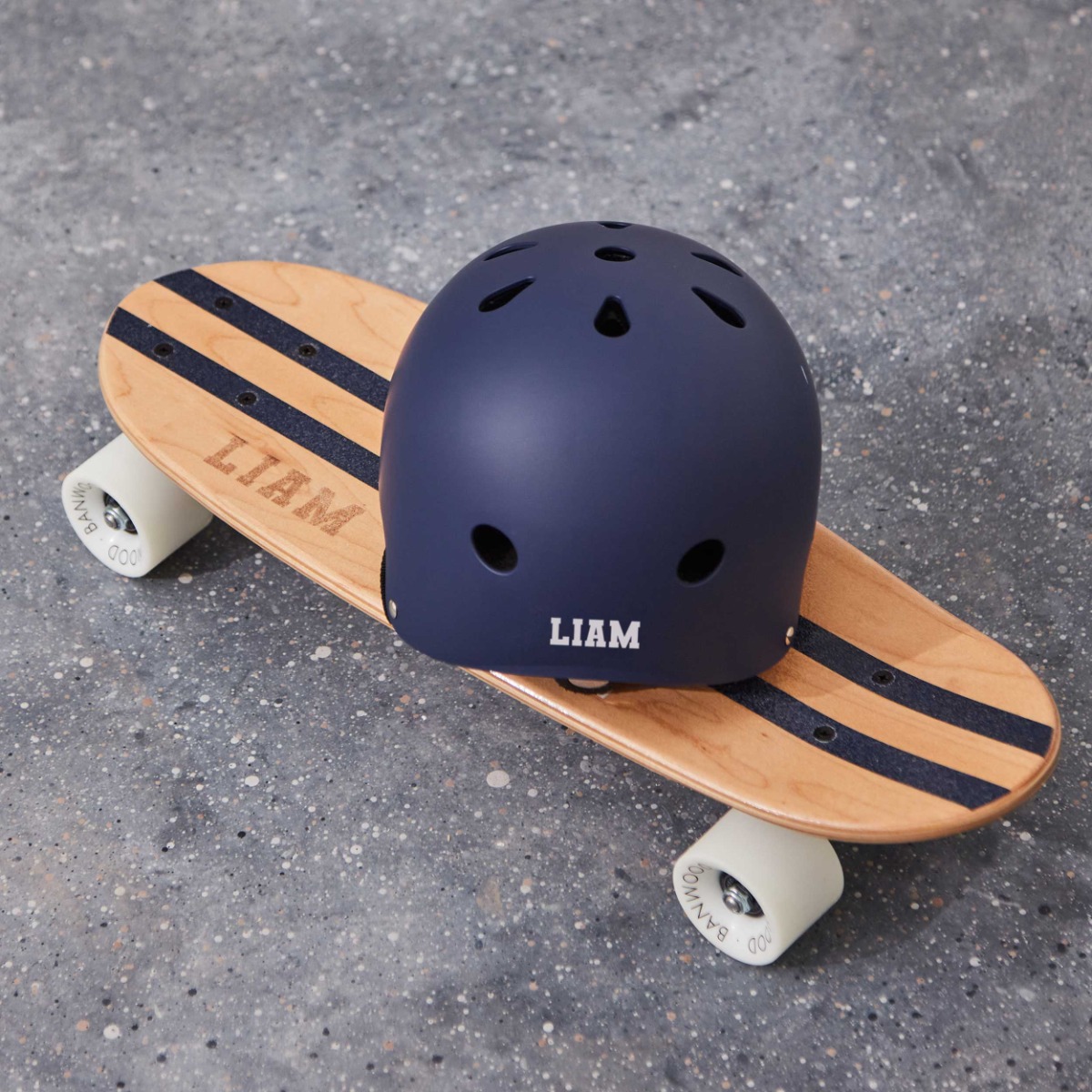 Personalised Banwood Skateboard and Helmet Set