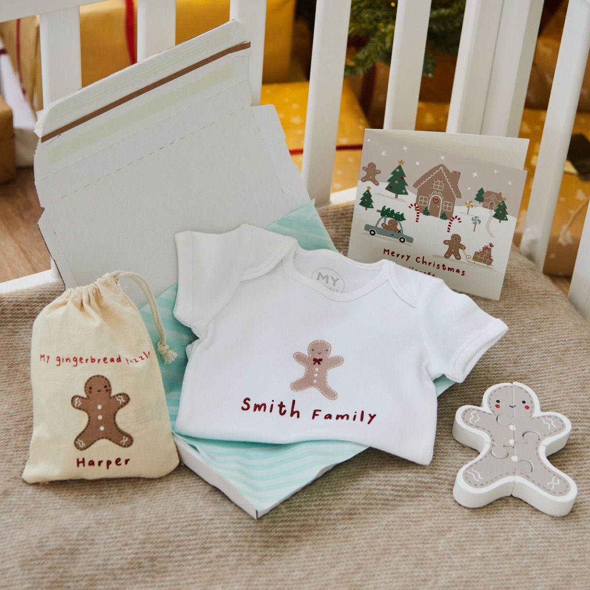 Personalised Gingerbread Christmas Letterbox Gift Set