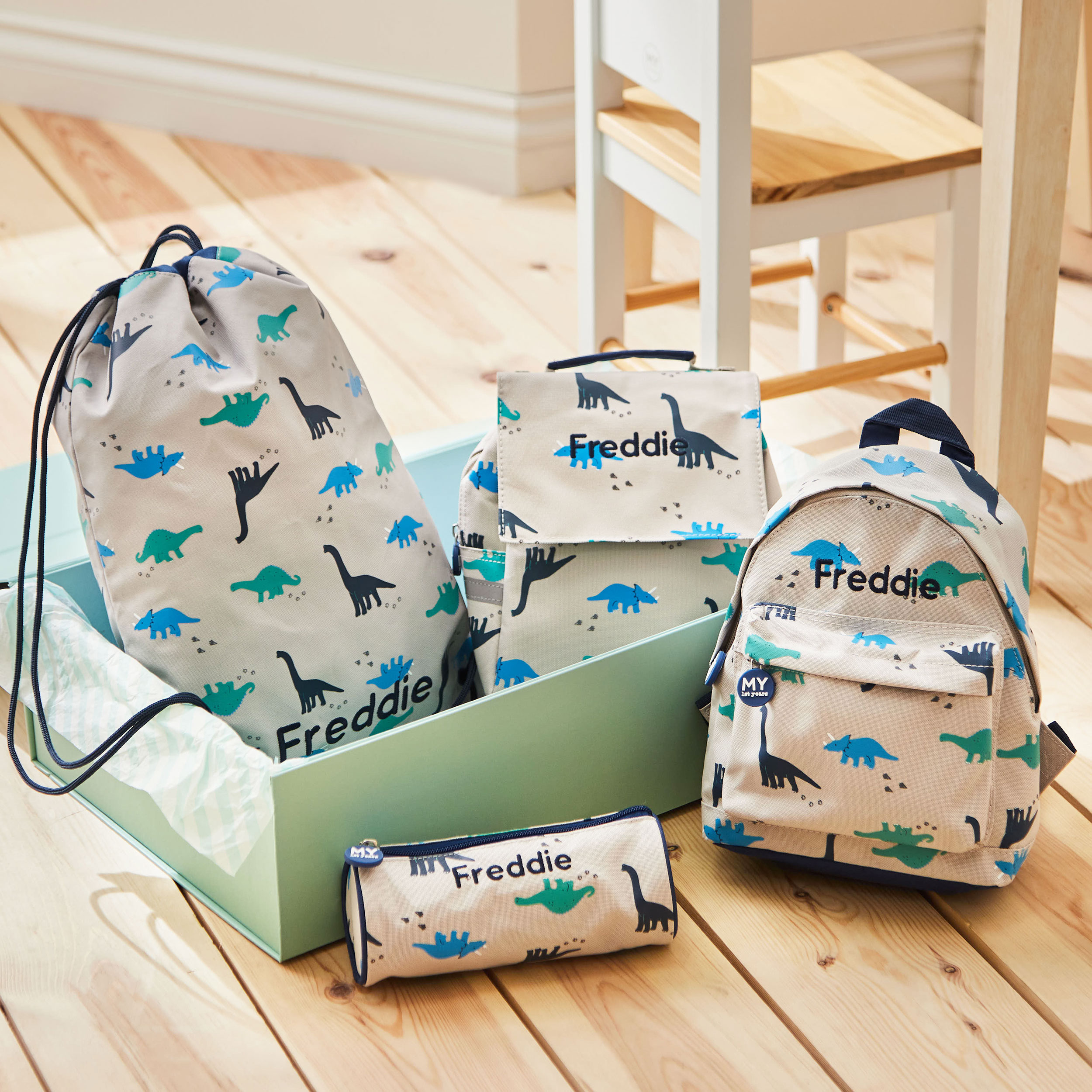 Personalised Ultimate Dinosaur School Bag Set