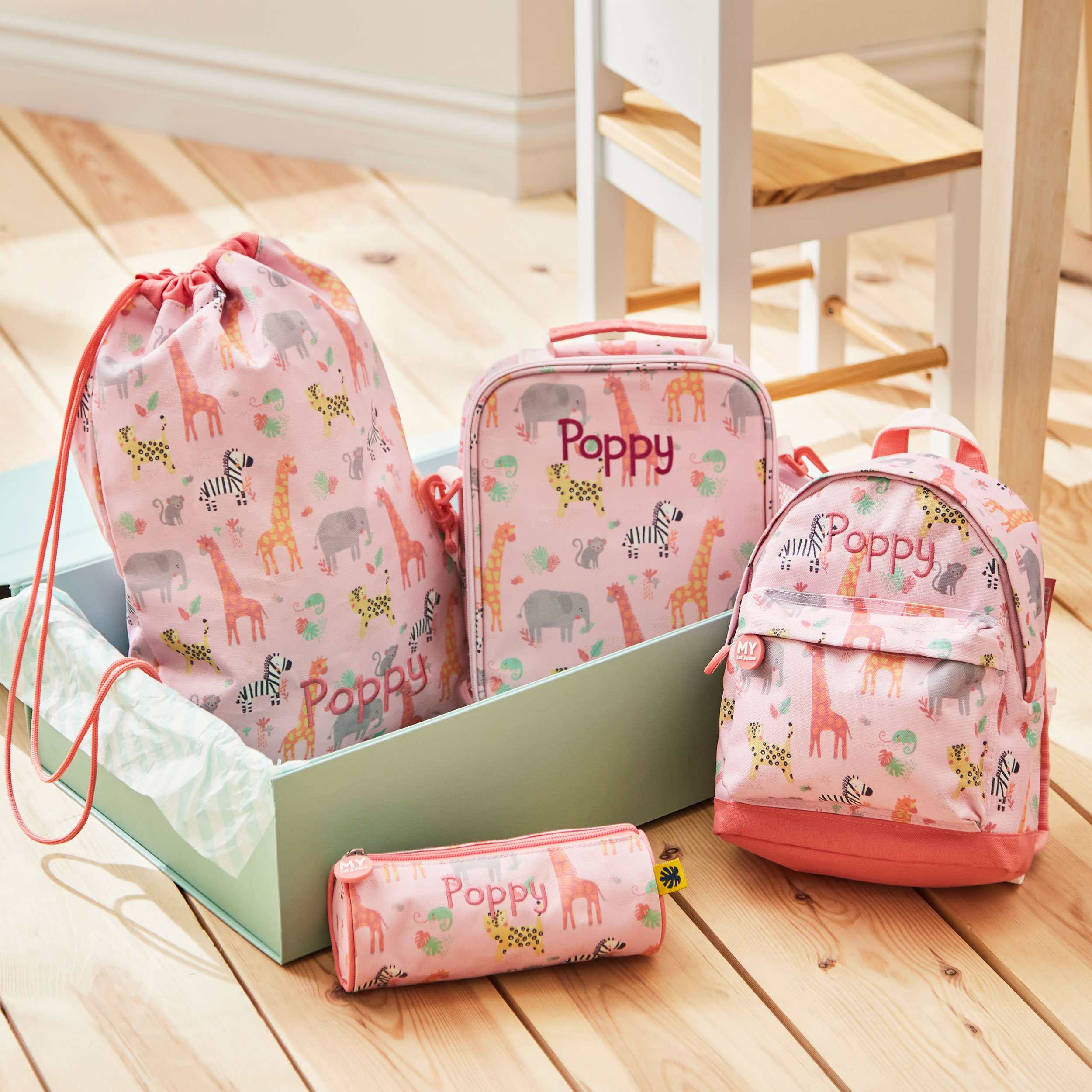 Personalised Ultimate Safari School Bag Set