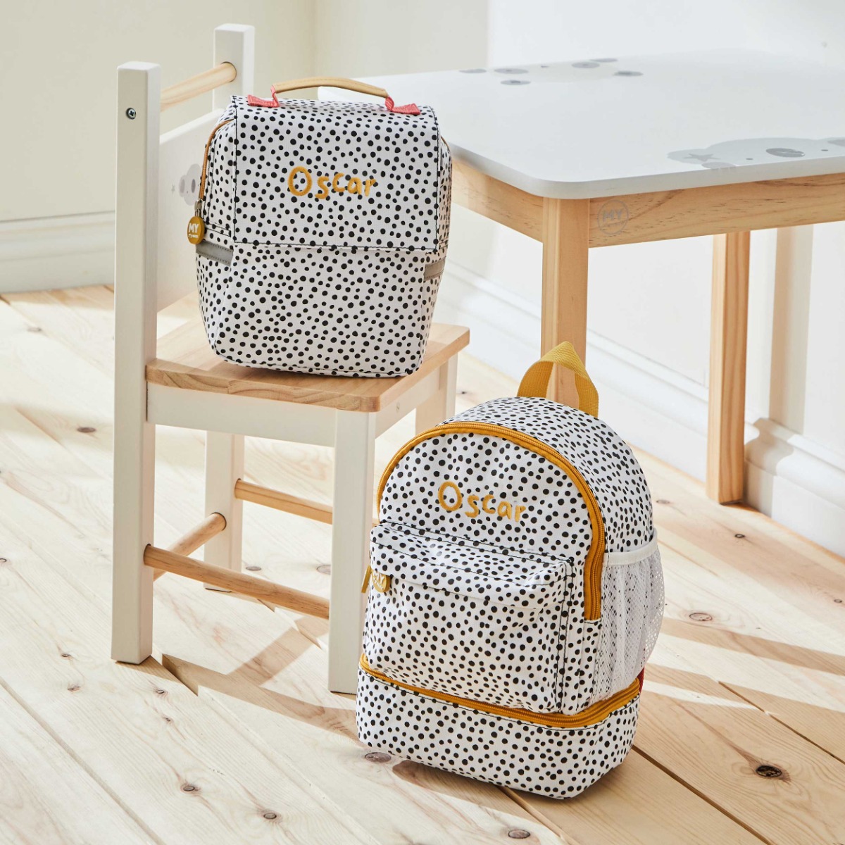 Personalised Mini Mono Backpack Lunch Bag Set