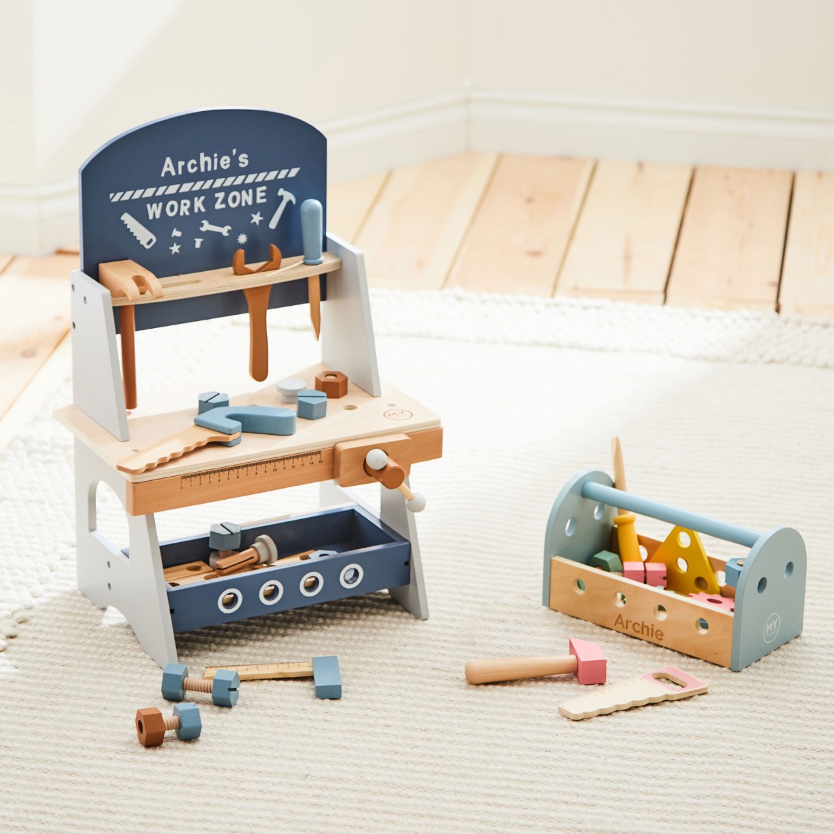 Personalised Tool Bench Tool Box Gift Set