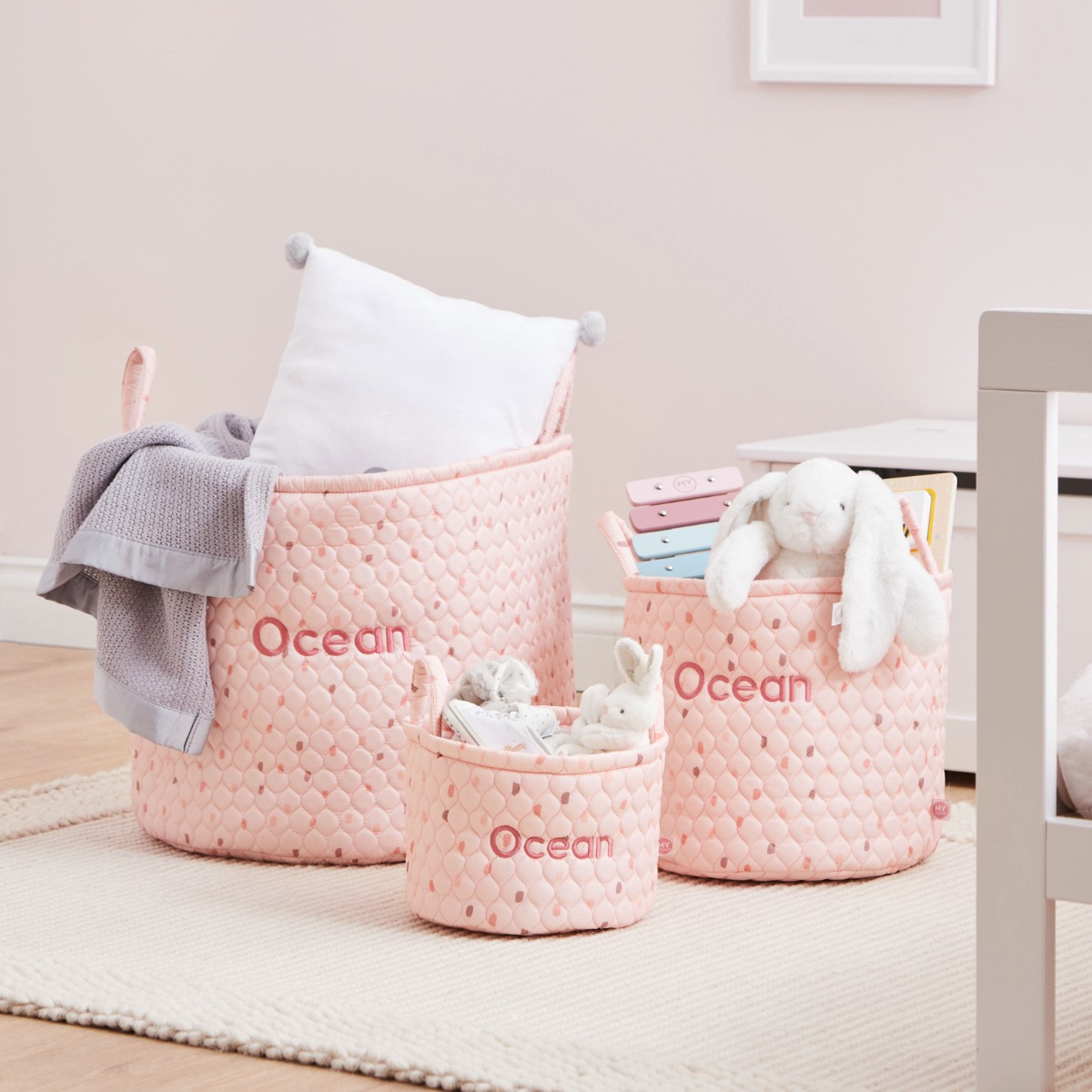 Personalised Polka Dot Storage Bag Set 3 Pack