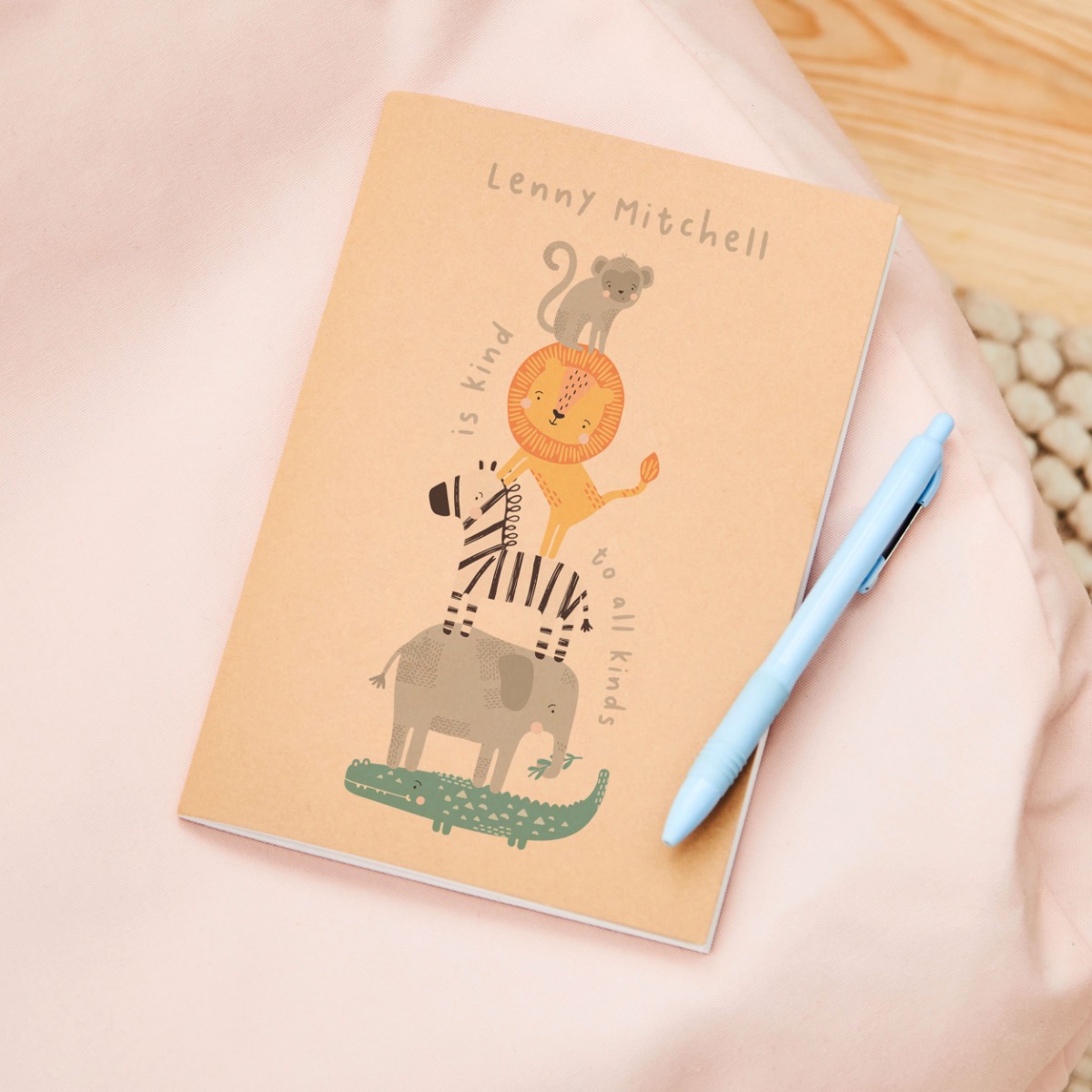 Personalised Safari Childrens Notebook