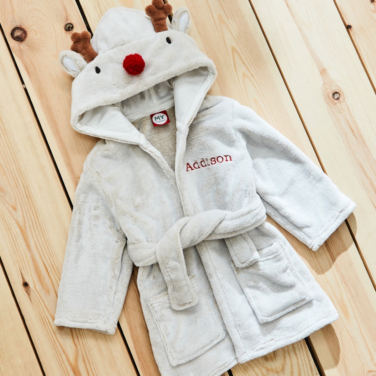 Personalised Reindeer Fleece Dressing Gown