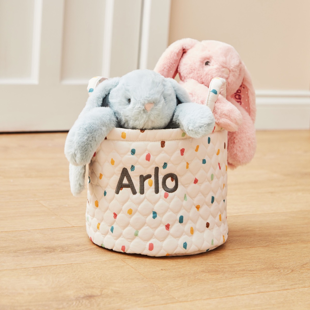 Personalised Small Rainbow Polka Dot Storage Bag