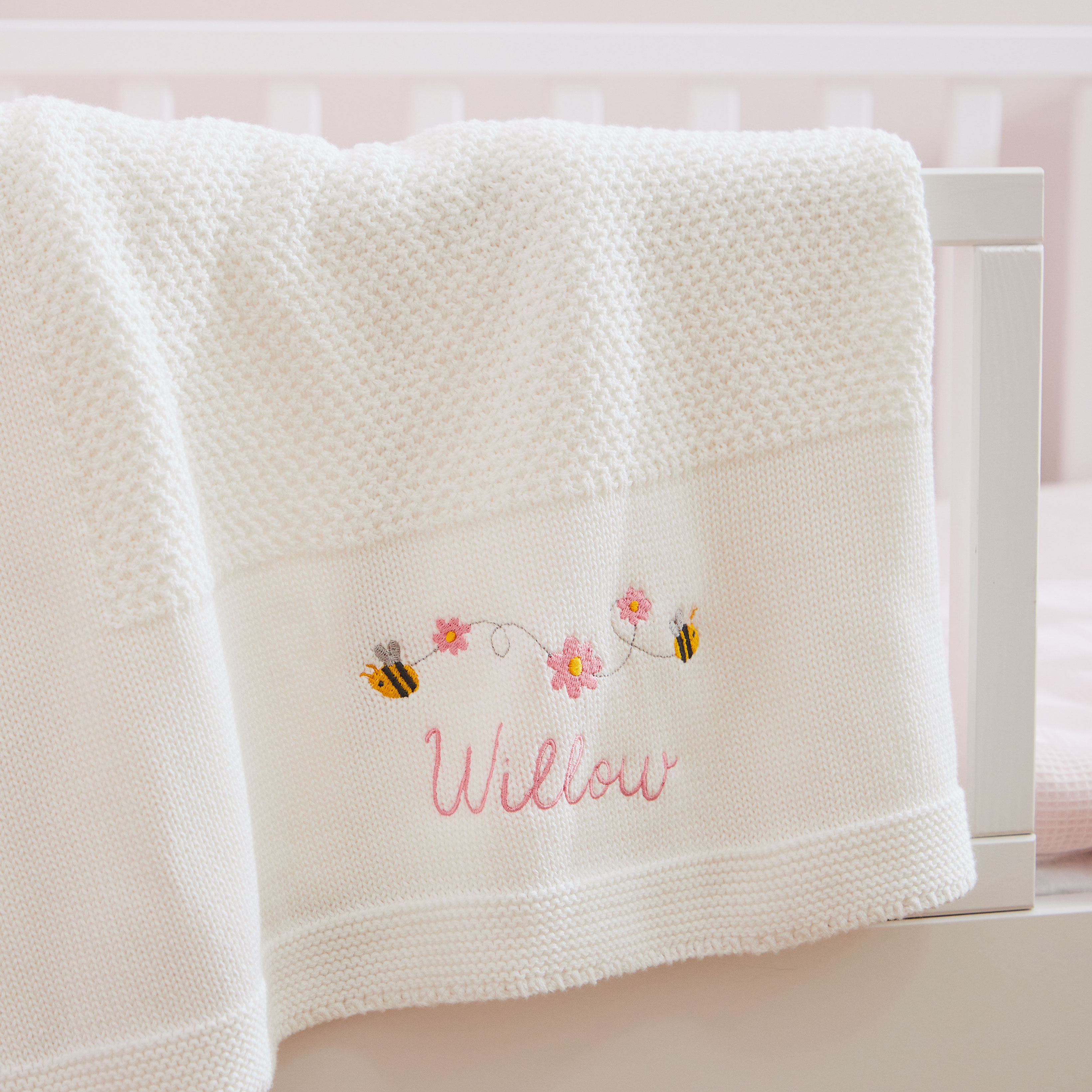 Personalised Bumblebee Ivory Shawl