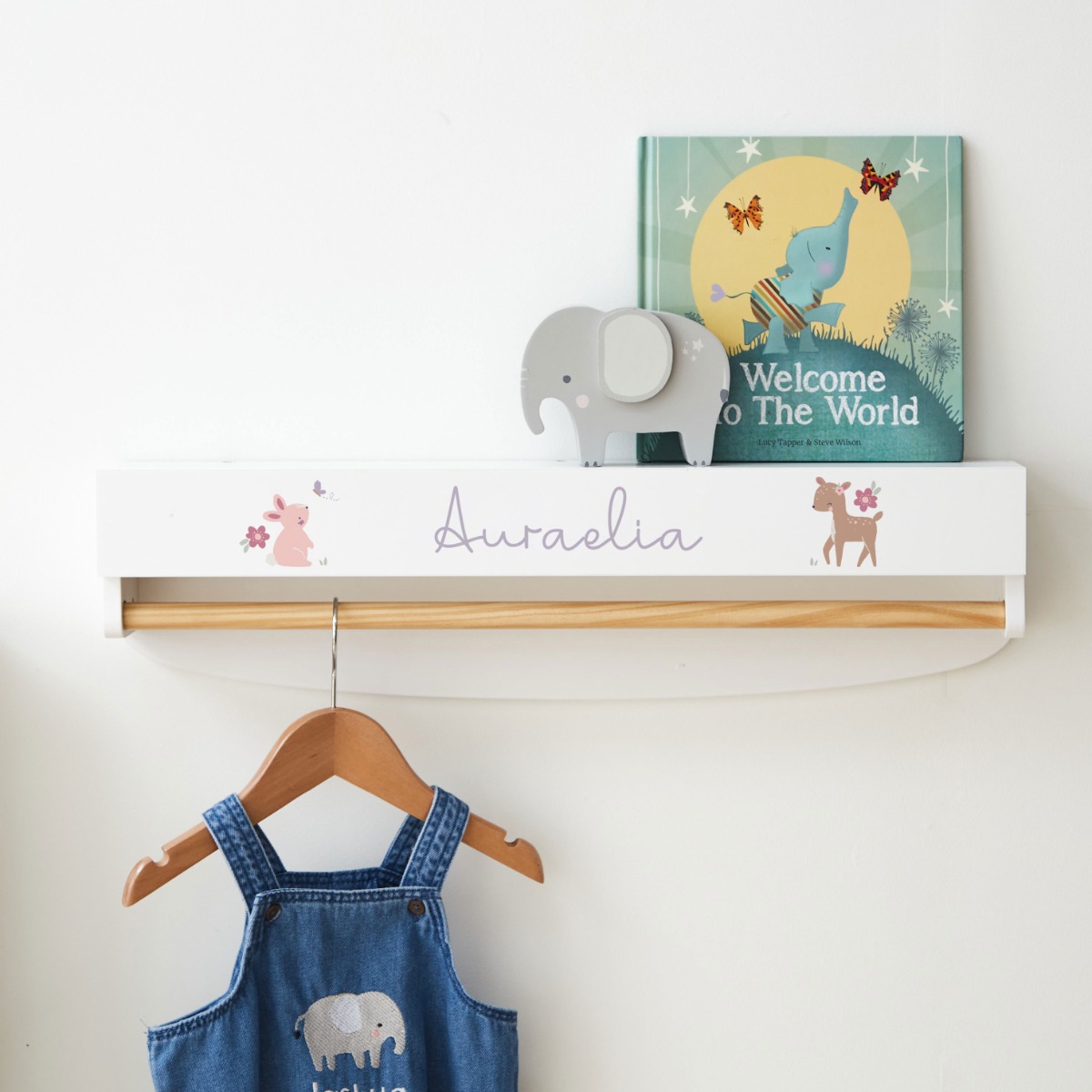 Personalised Woodland Animals Hanging Storage Shelf