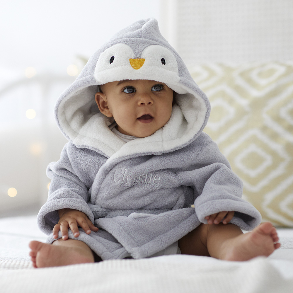 Personalised Penguin Fleece Robe