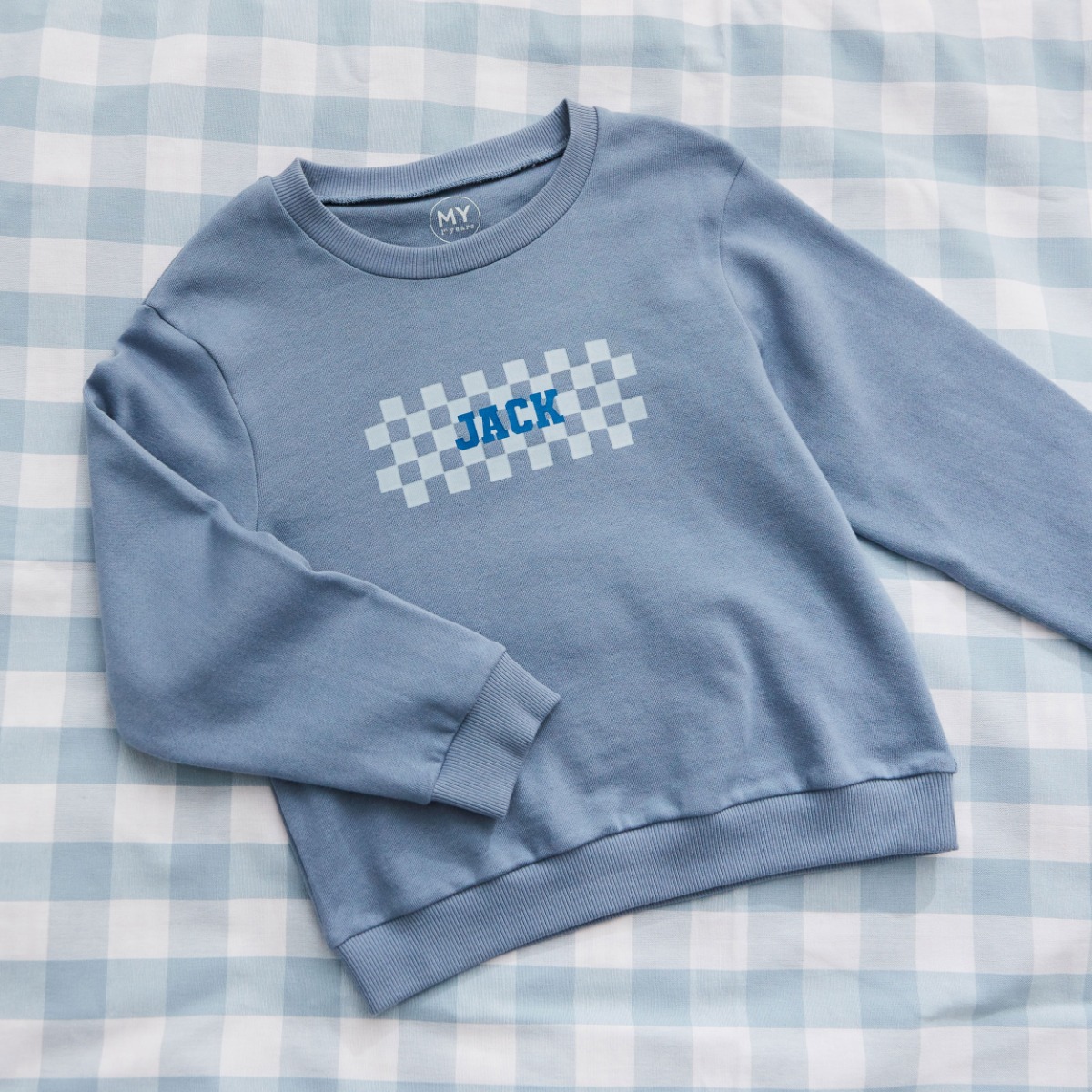 My Kids Personalised Checkerboard Sweatshirt