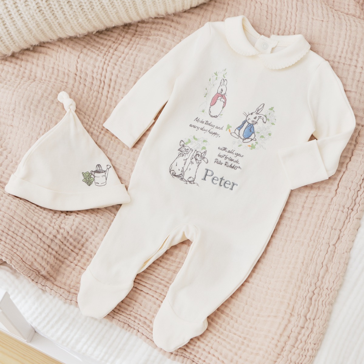 Personalised Peter Rabbit Baby Sleepwear Set