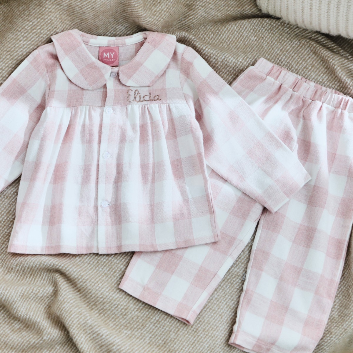 Personalised Traditional Checkered Pyjama Set