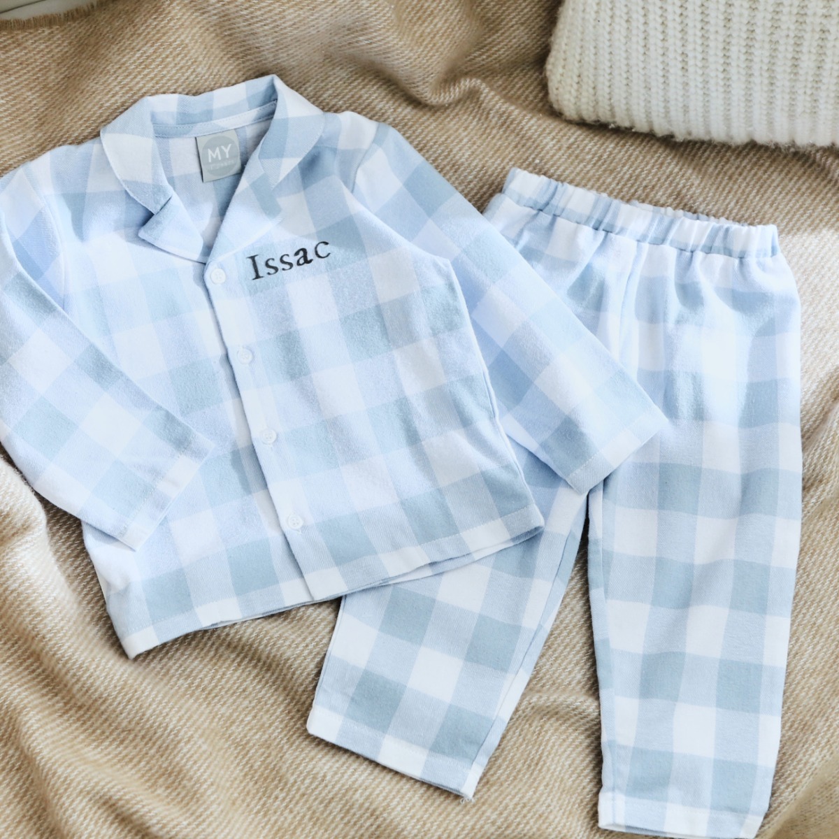 Personalised Traditional Checkered Pyjama Set