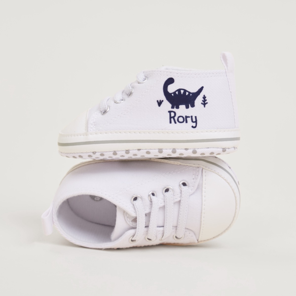 Personalised Dinosaur Design Baby High Top Shoes