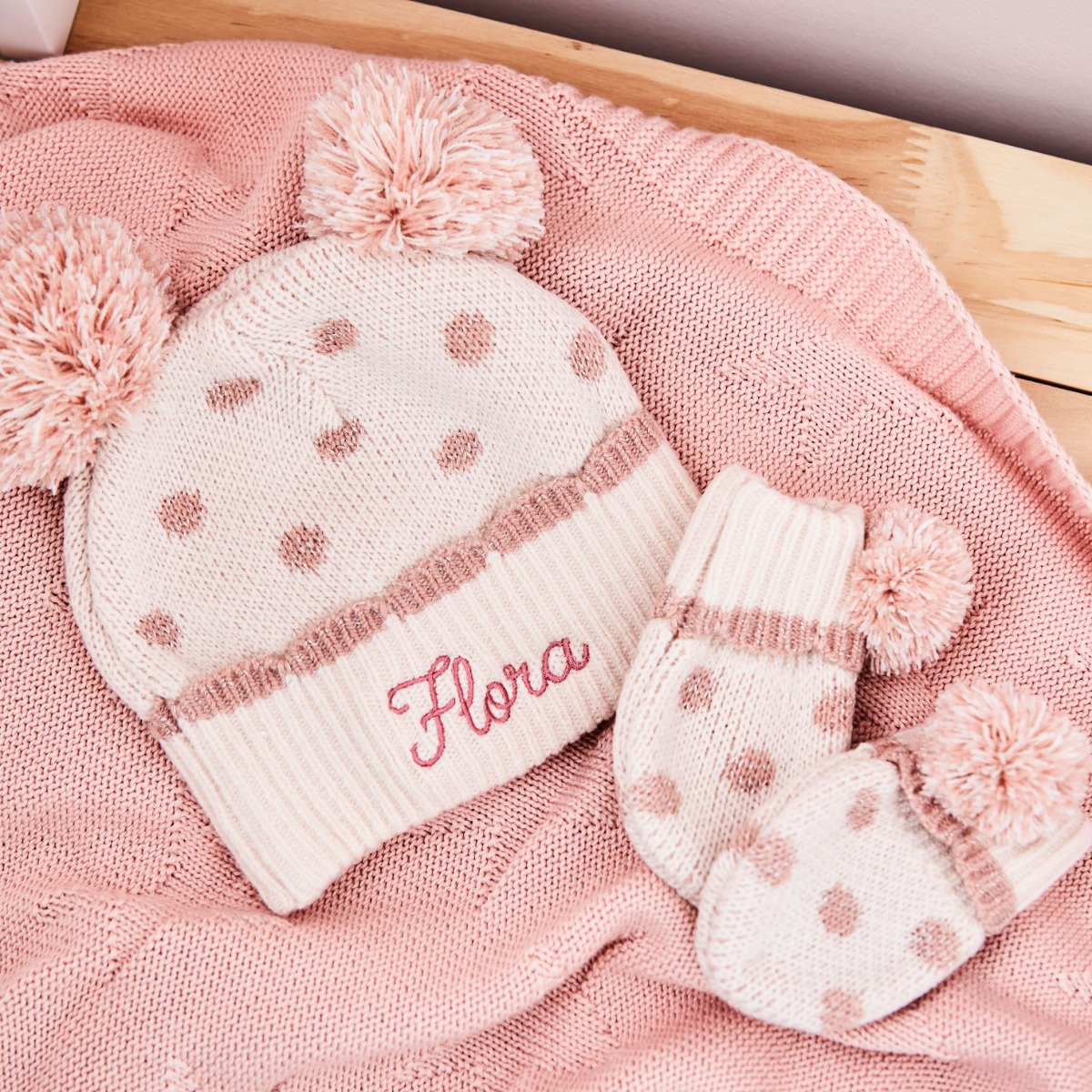 Personalised Hat Mitten Set