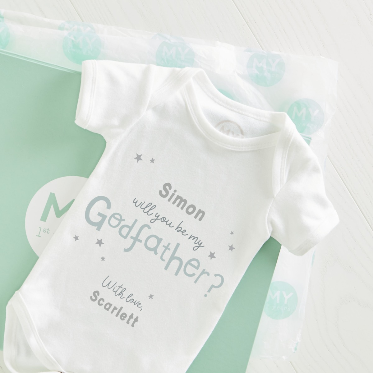 Personalised Will You Be My Godfather Bodysuit