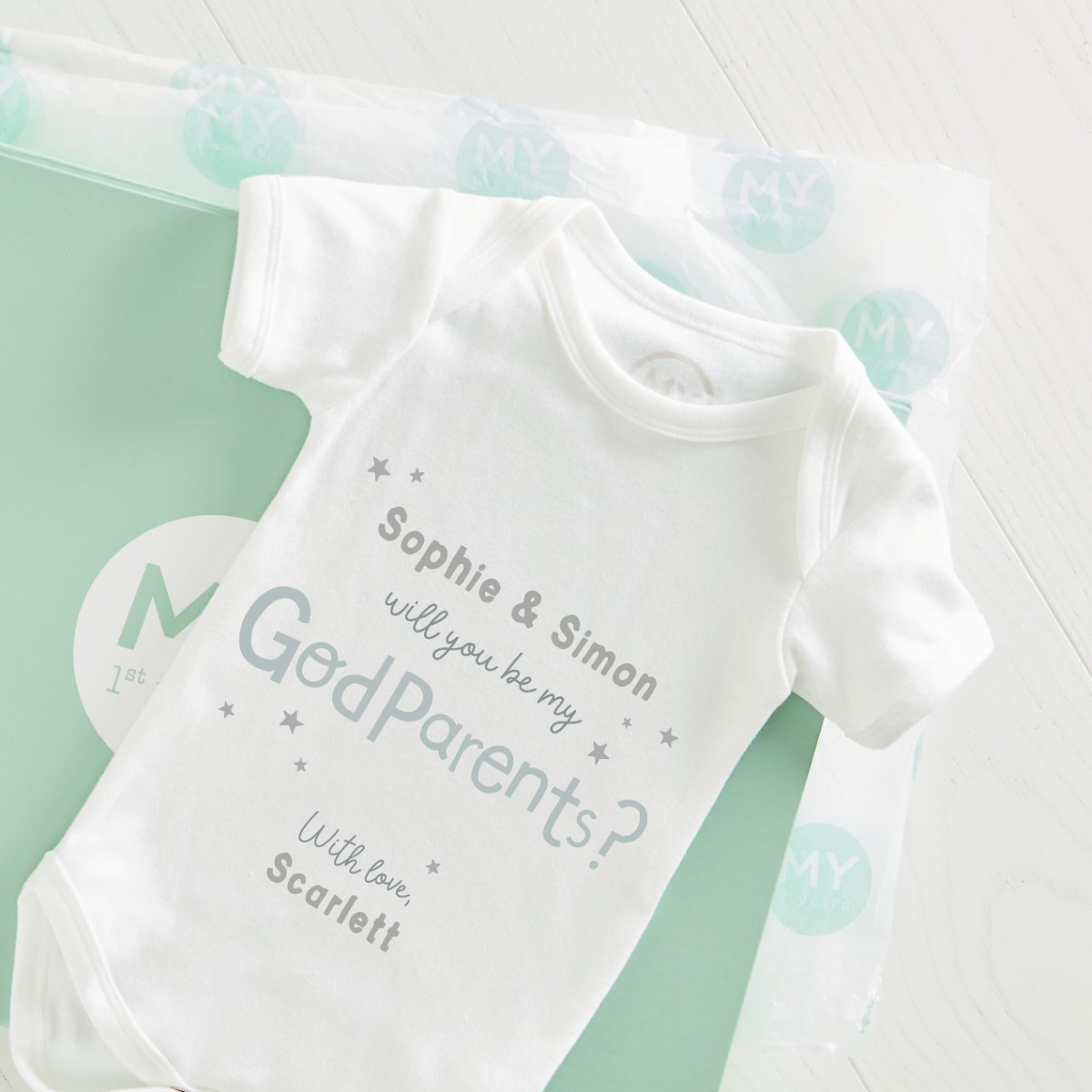 Personalised Will You Be My Godparents Bodysuit