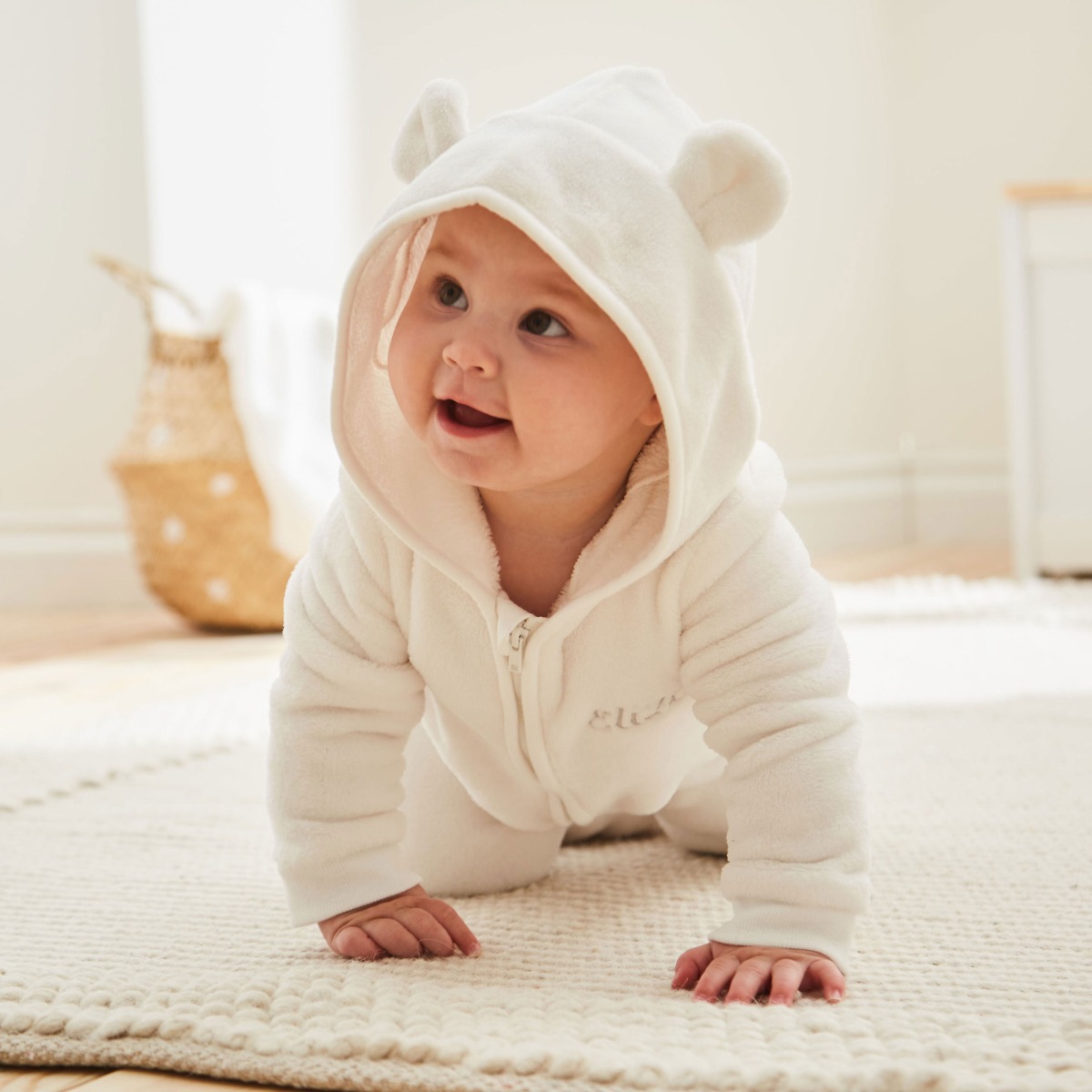 Personalised Ivory Fleece Onesie