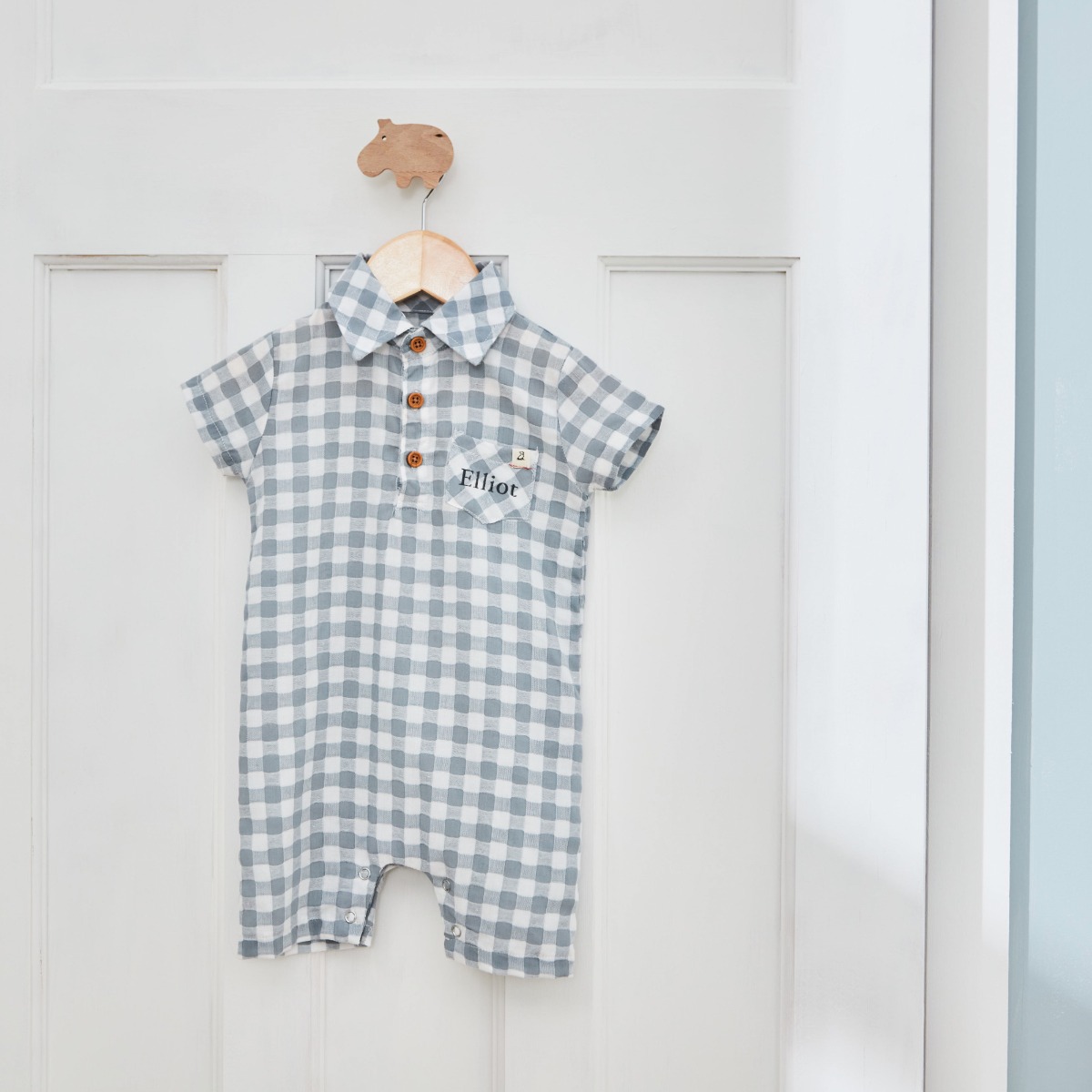 Personalised Plaid Polo Romper