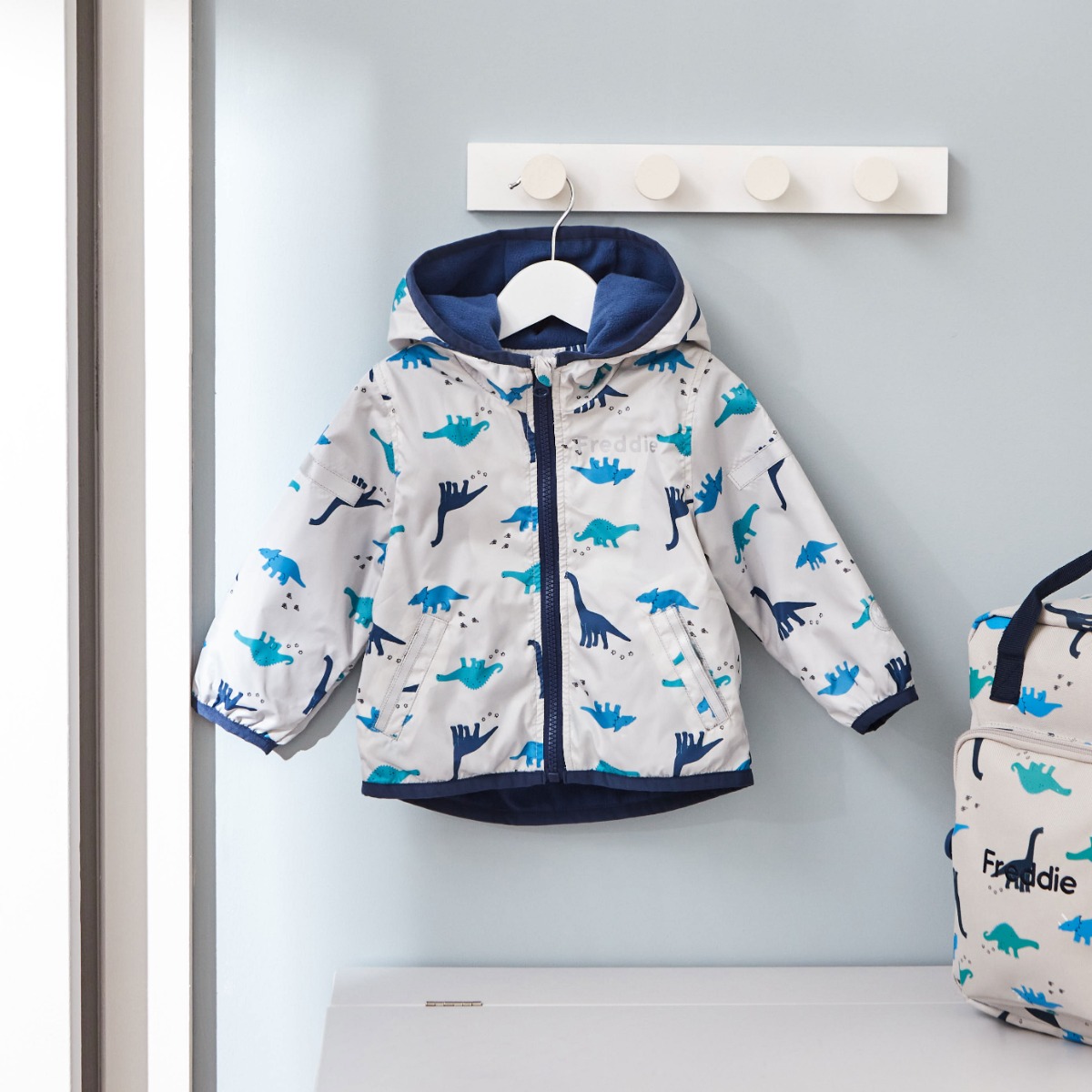 Personalised Dinosaur Print Raincoat