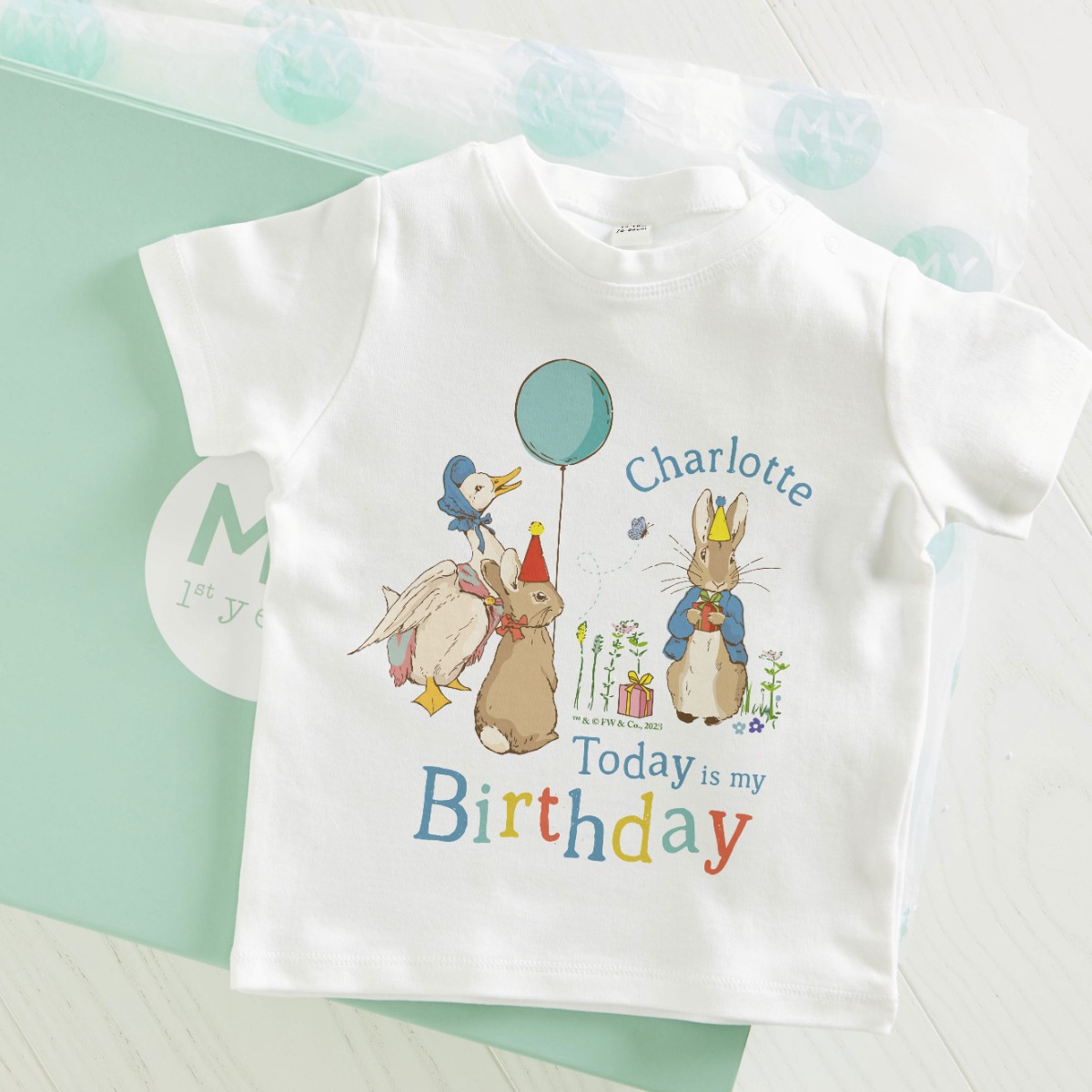 Personalised Peter Rabbit Birthday T-Shirt