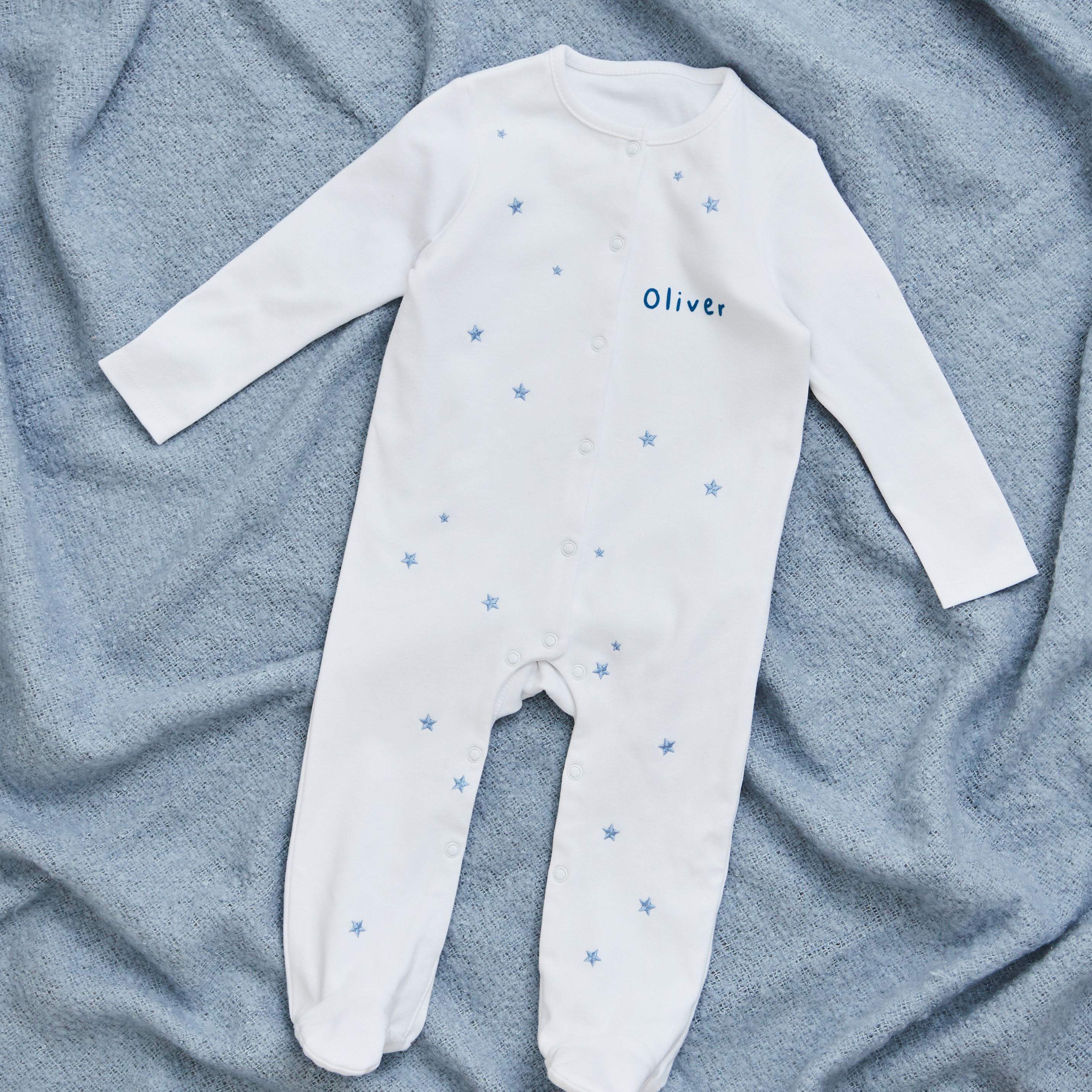 Personalised Star Jersey Sleepsuit