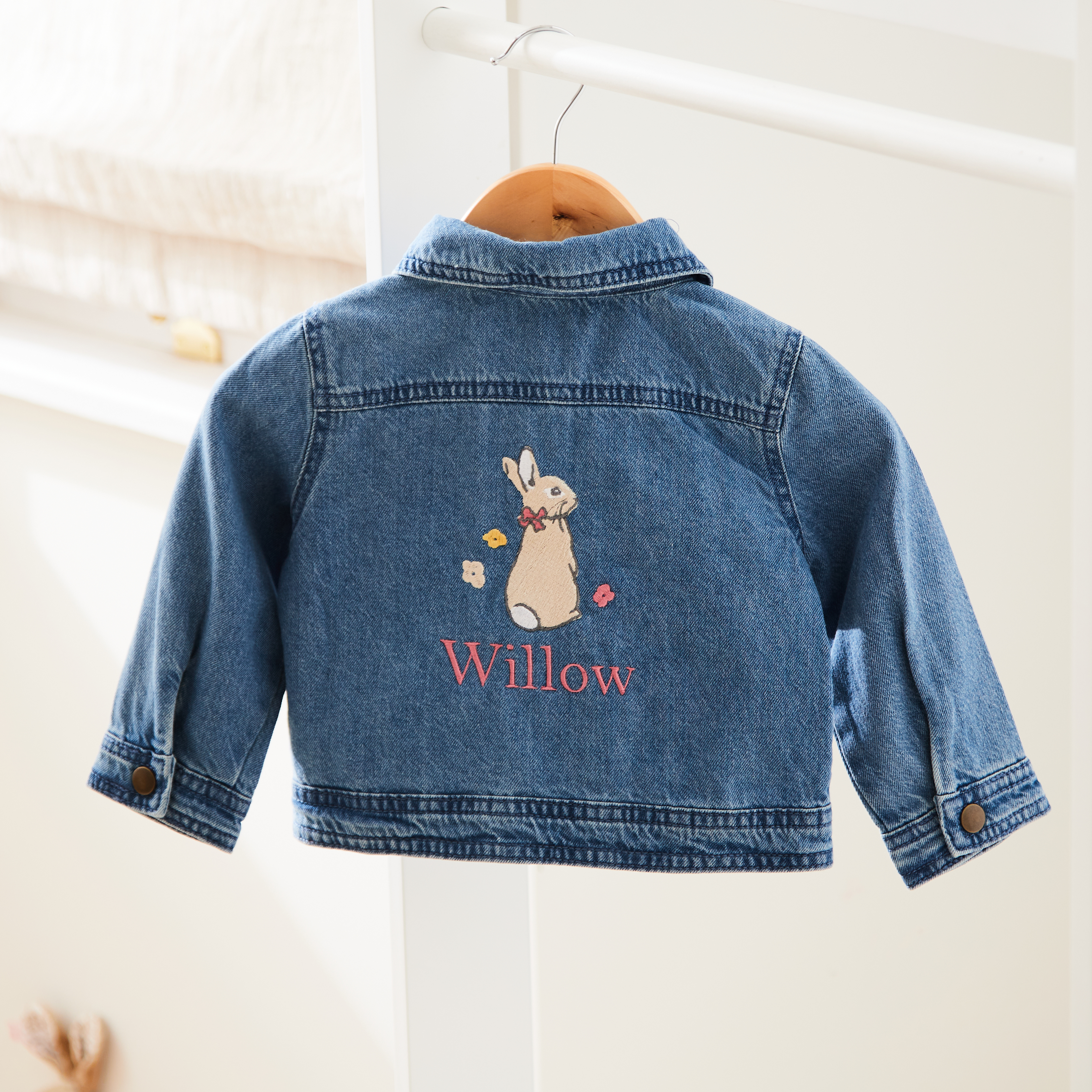 Personalised Flopsy Bunny Children s Denim Jacket