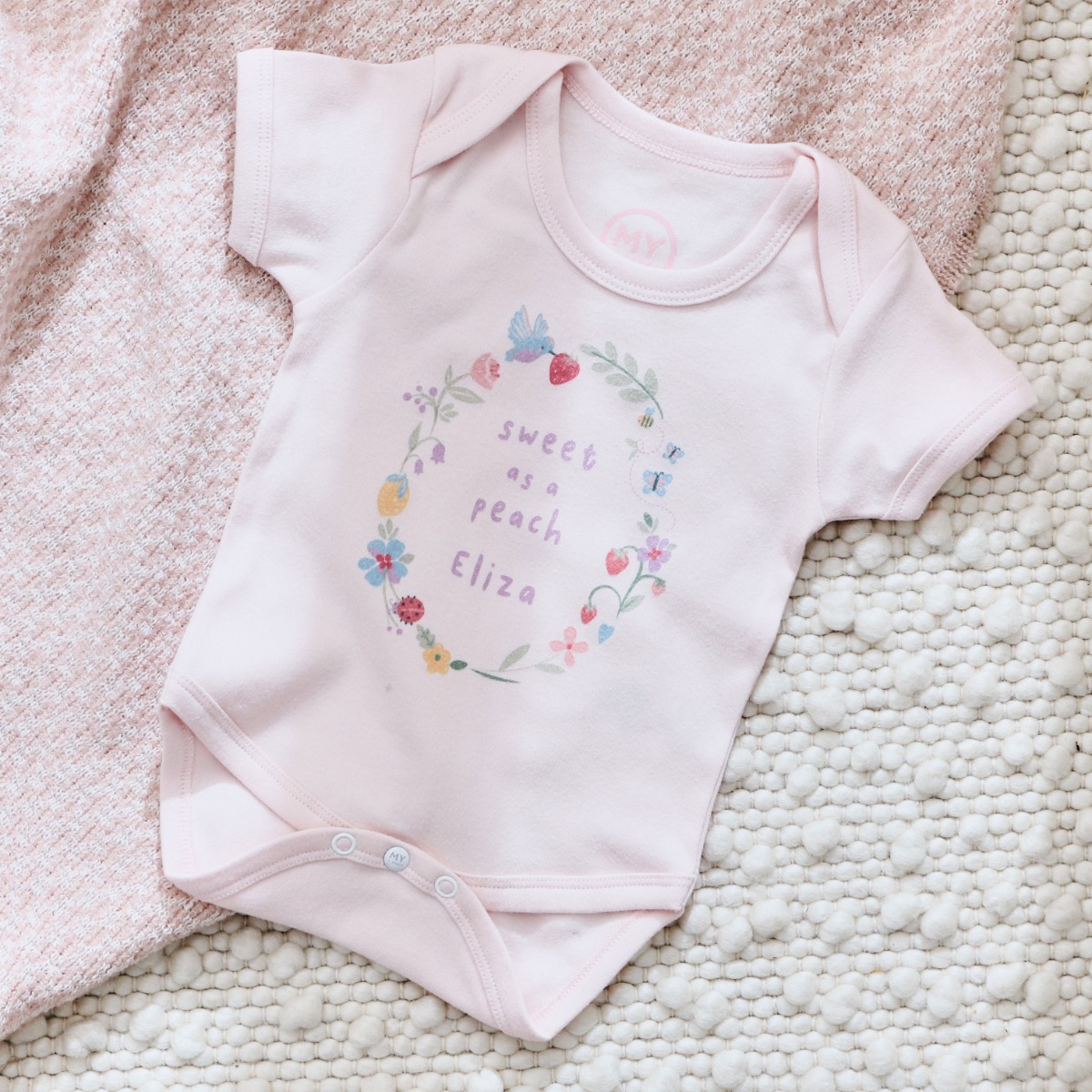 Personalised Peach Bodysuit