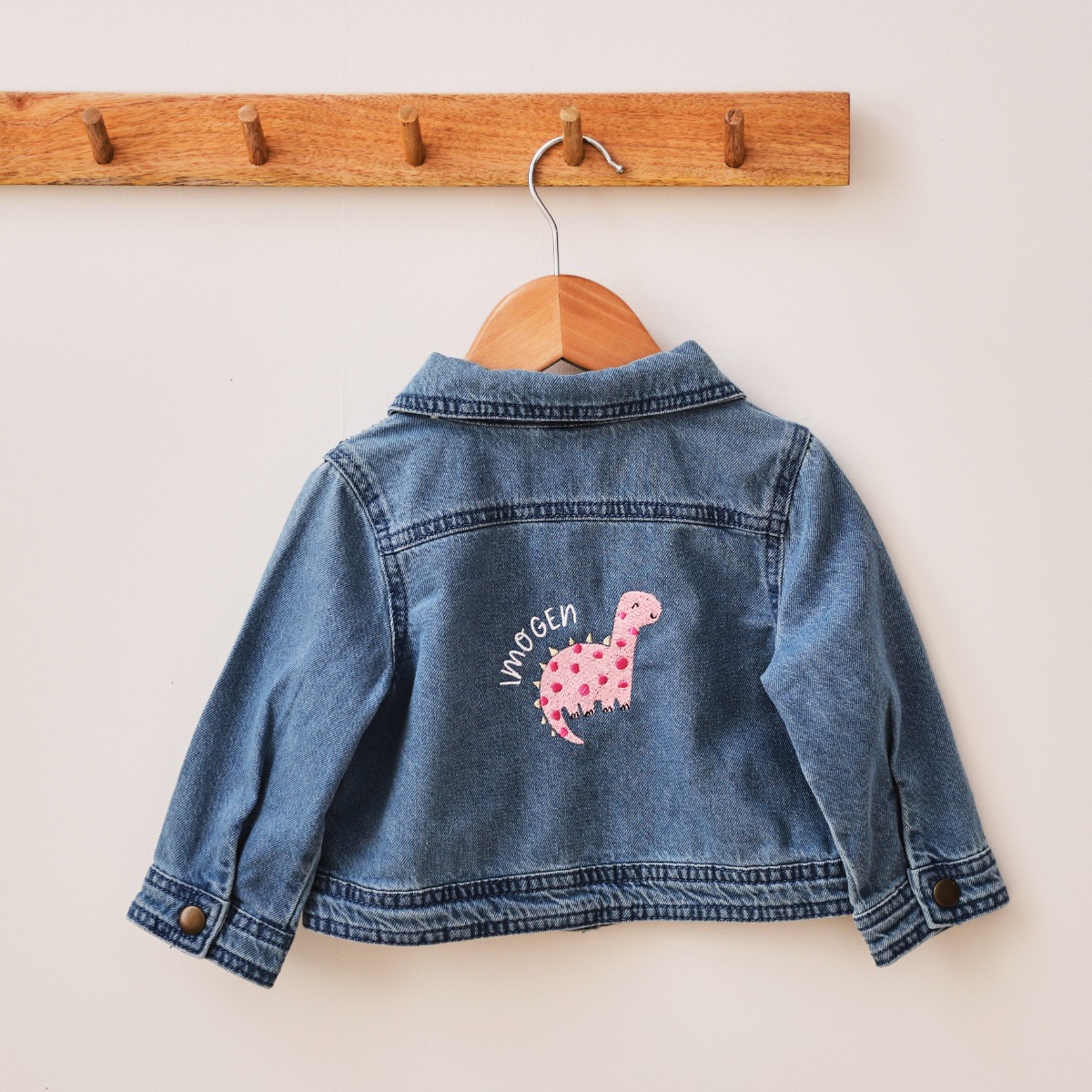 Personalised Dinosaur Denim Jacket