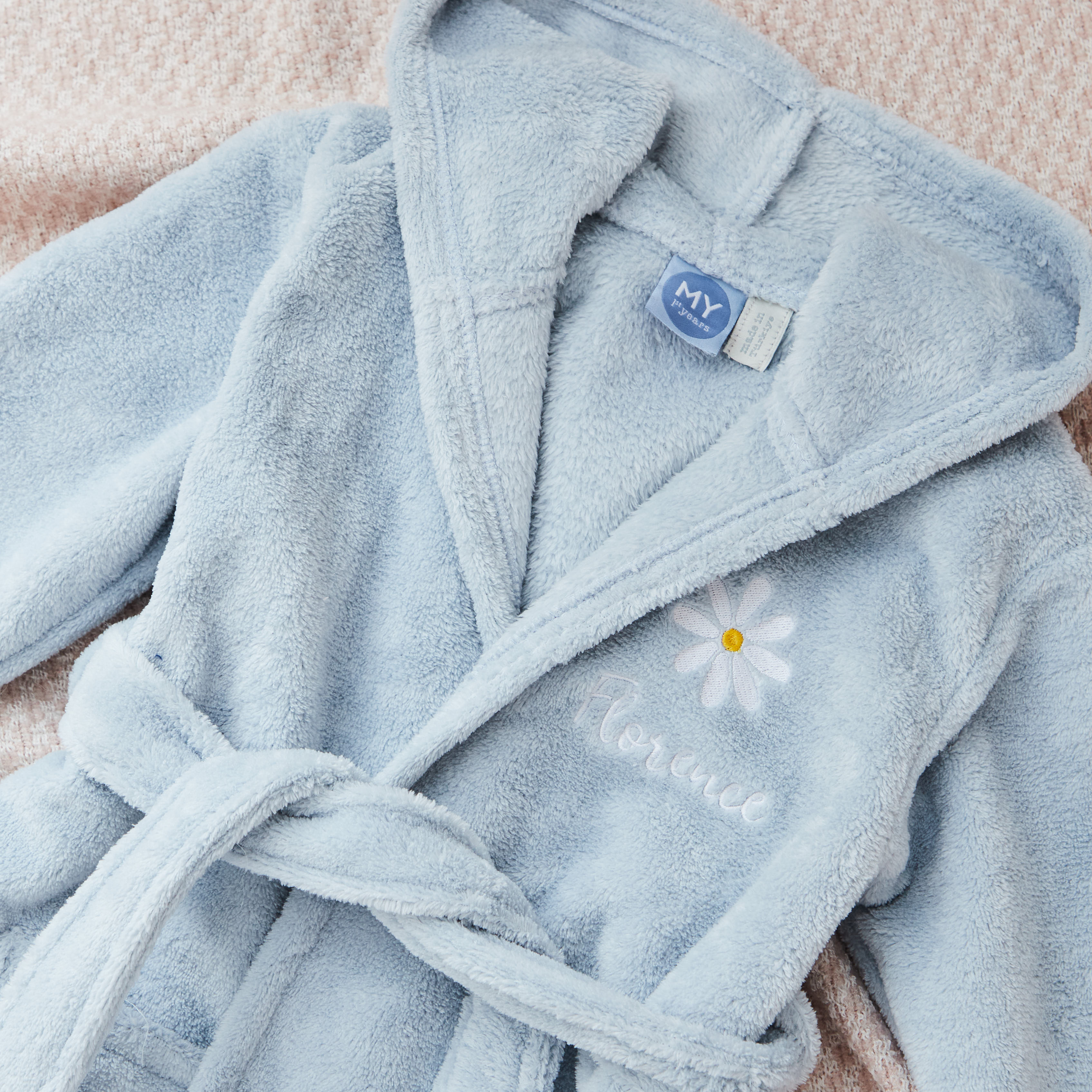 Personalised Daisy Design Hooded Fleece Robe