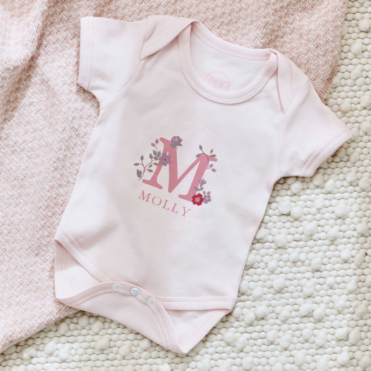 Personalised Floral Initial Bodysuit