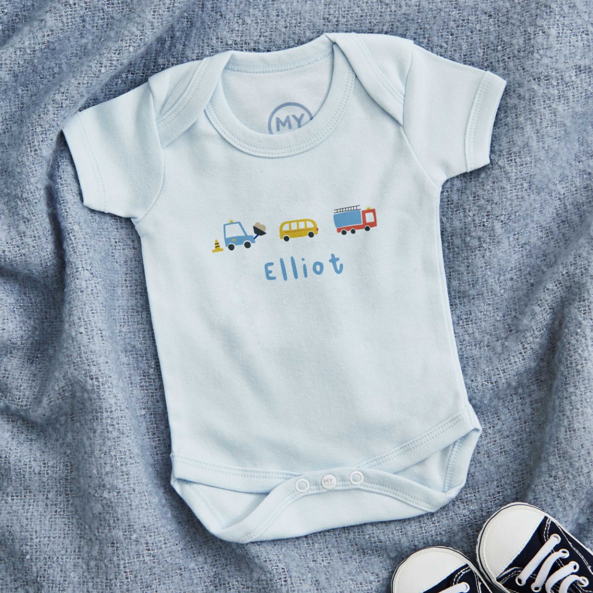 Personalised Transport Baby Bodysuit