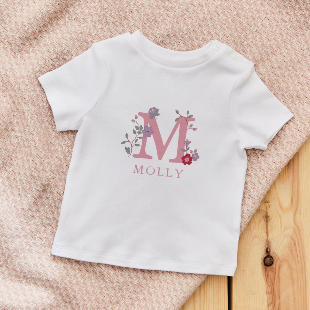 Personalised Floral Initial T-Shirt