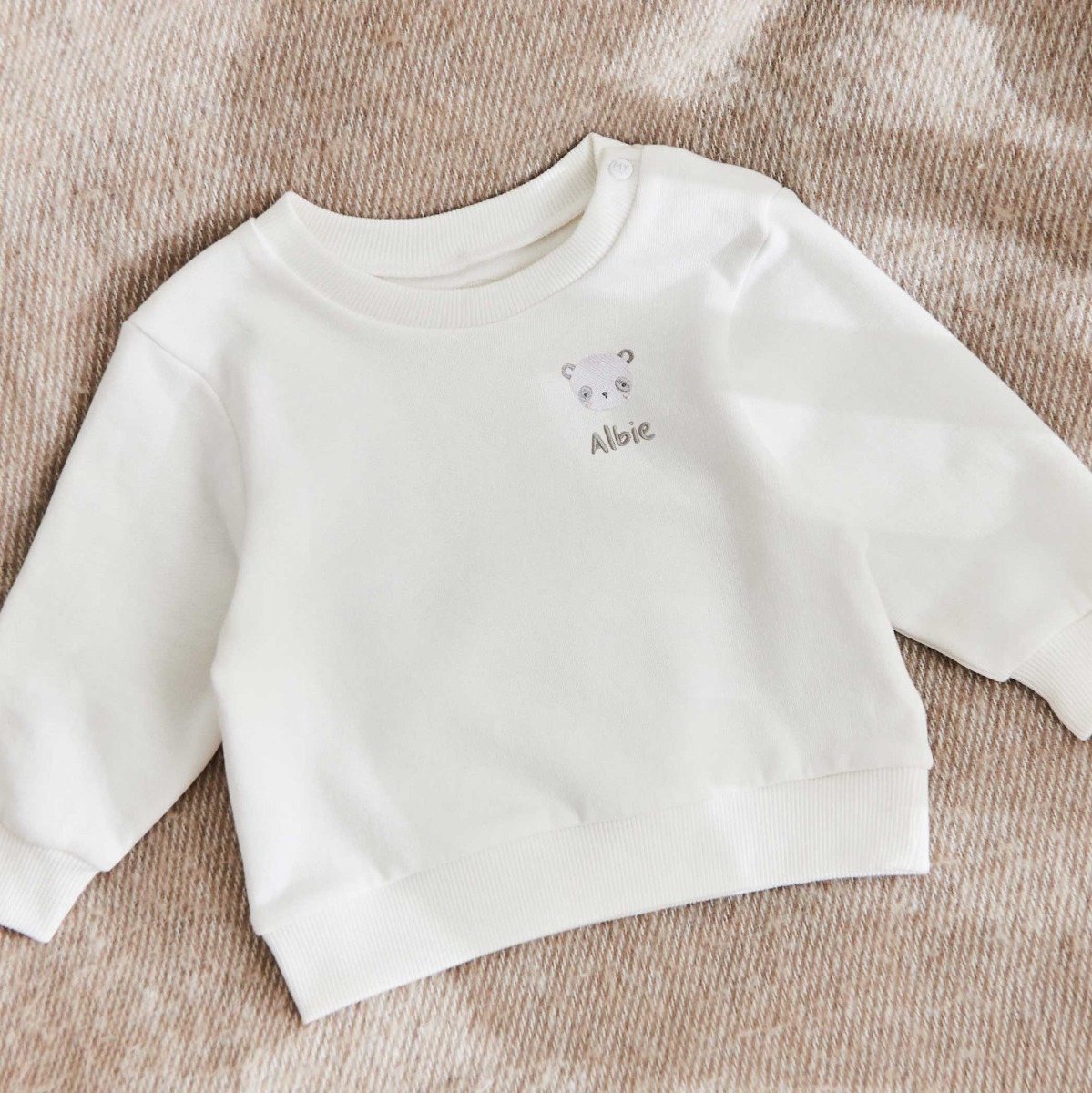 Personalised Panda Ecru Sweatshirt