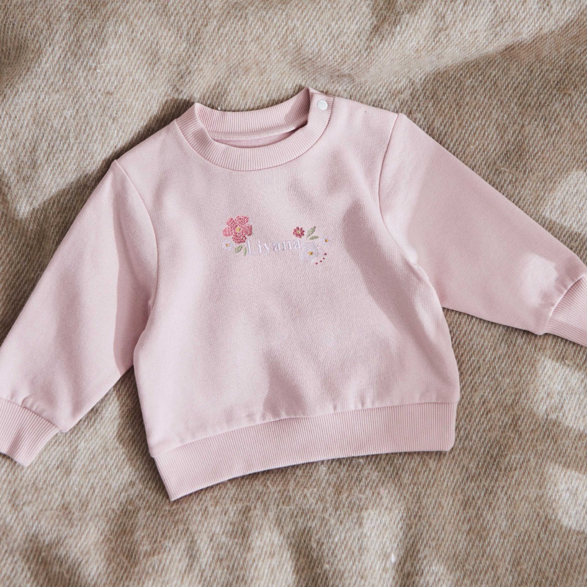 Personalised Floral Embroidery Sweatshirt