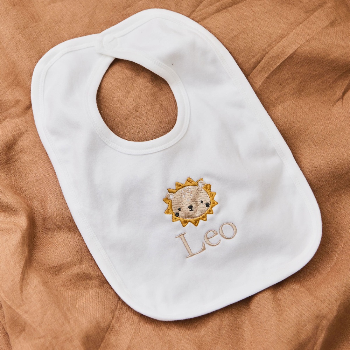 Personalised Embroidered Lion Cub Bib