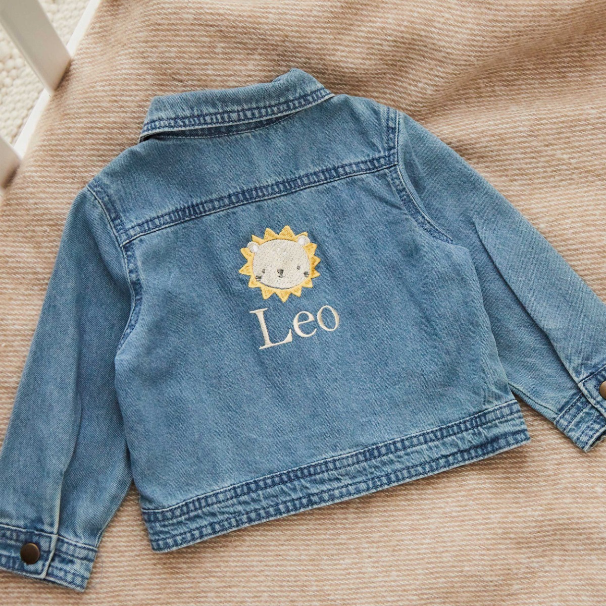 Personalised Lion Cub Denim Jacket