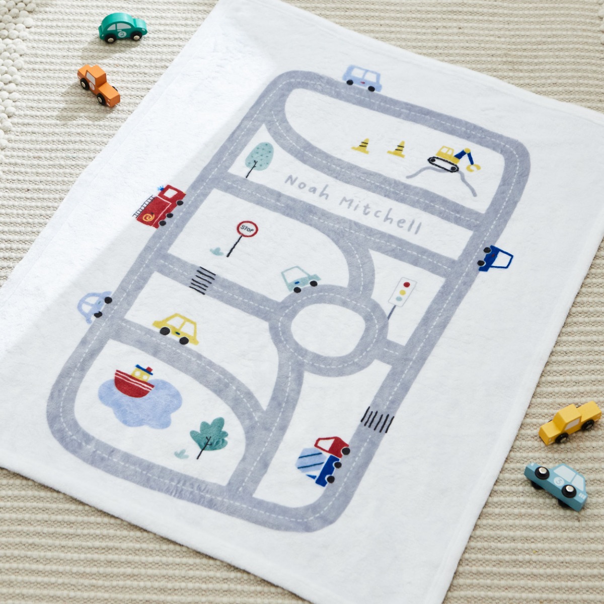 Personalised Road Map Fleece Blanket